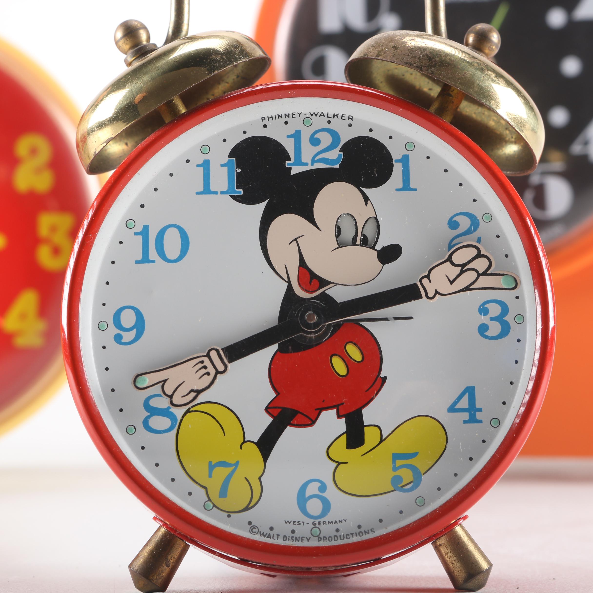 1950s and 1970s Mickey Mouse Clocks