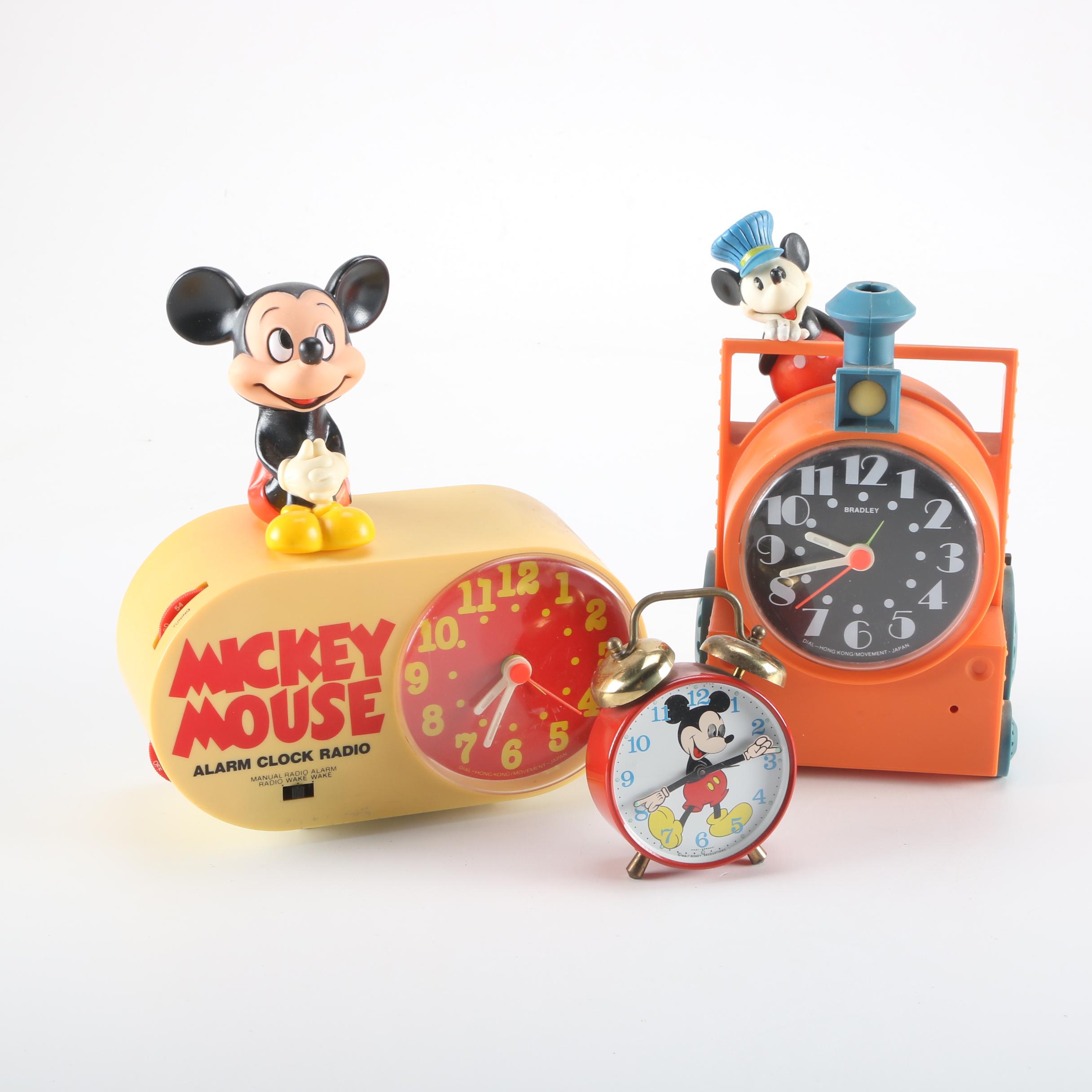 1950s and 1970s Mickey Mouse Clocks