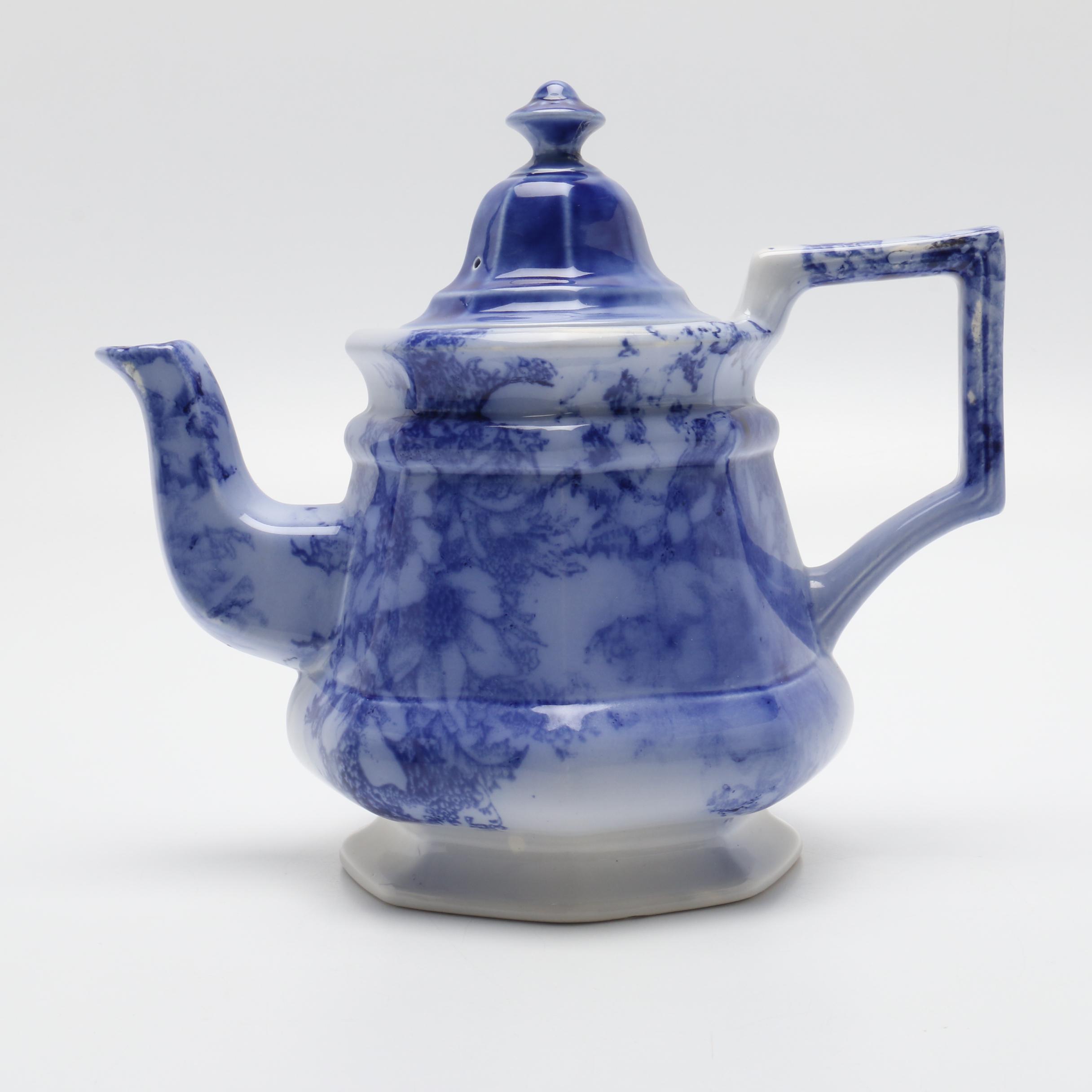 Blue Transferware Teapot and Coffeepot