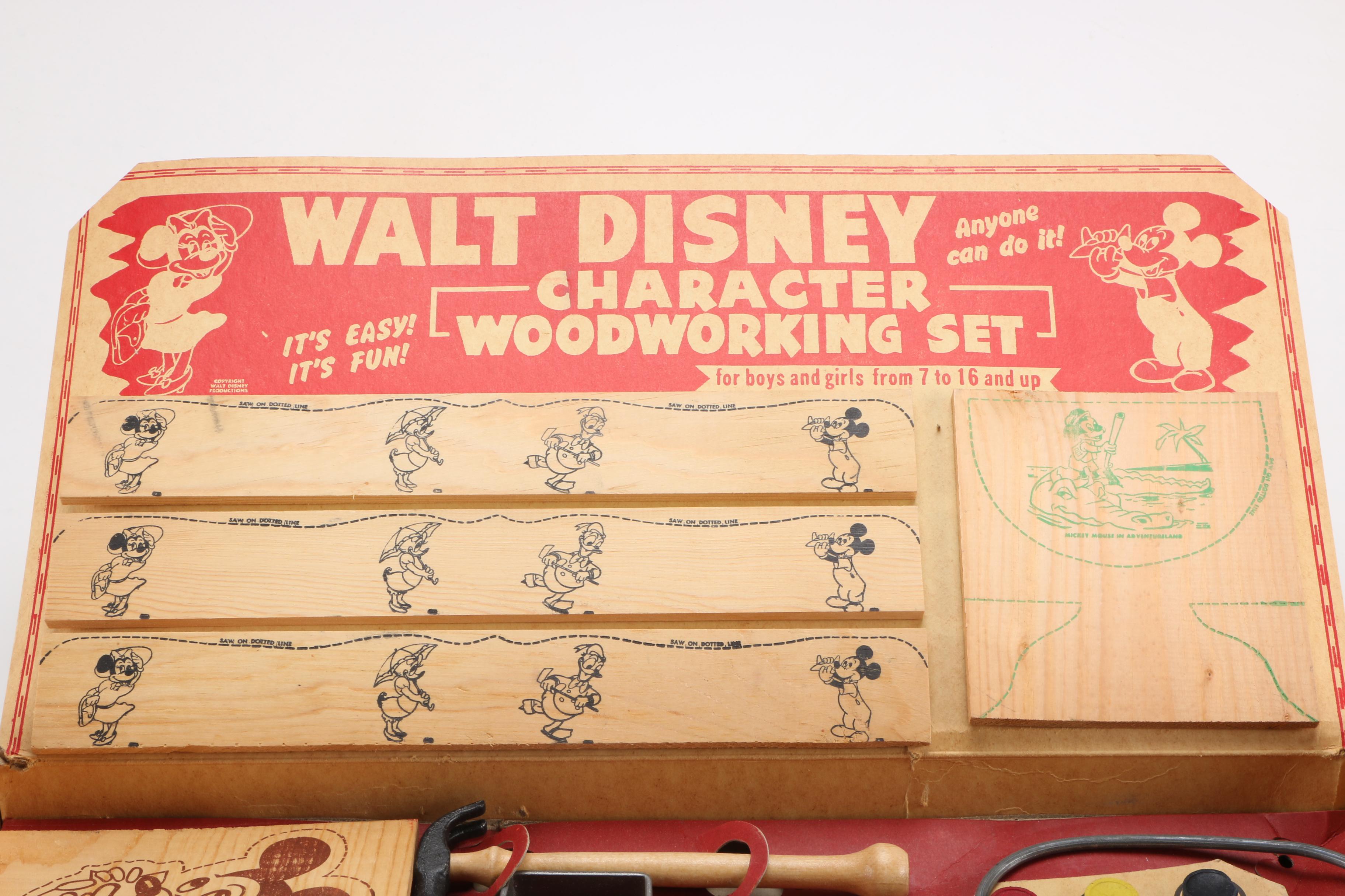 Vintage Walt Disney Character Woodworking Set