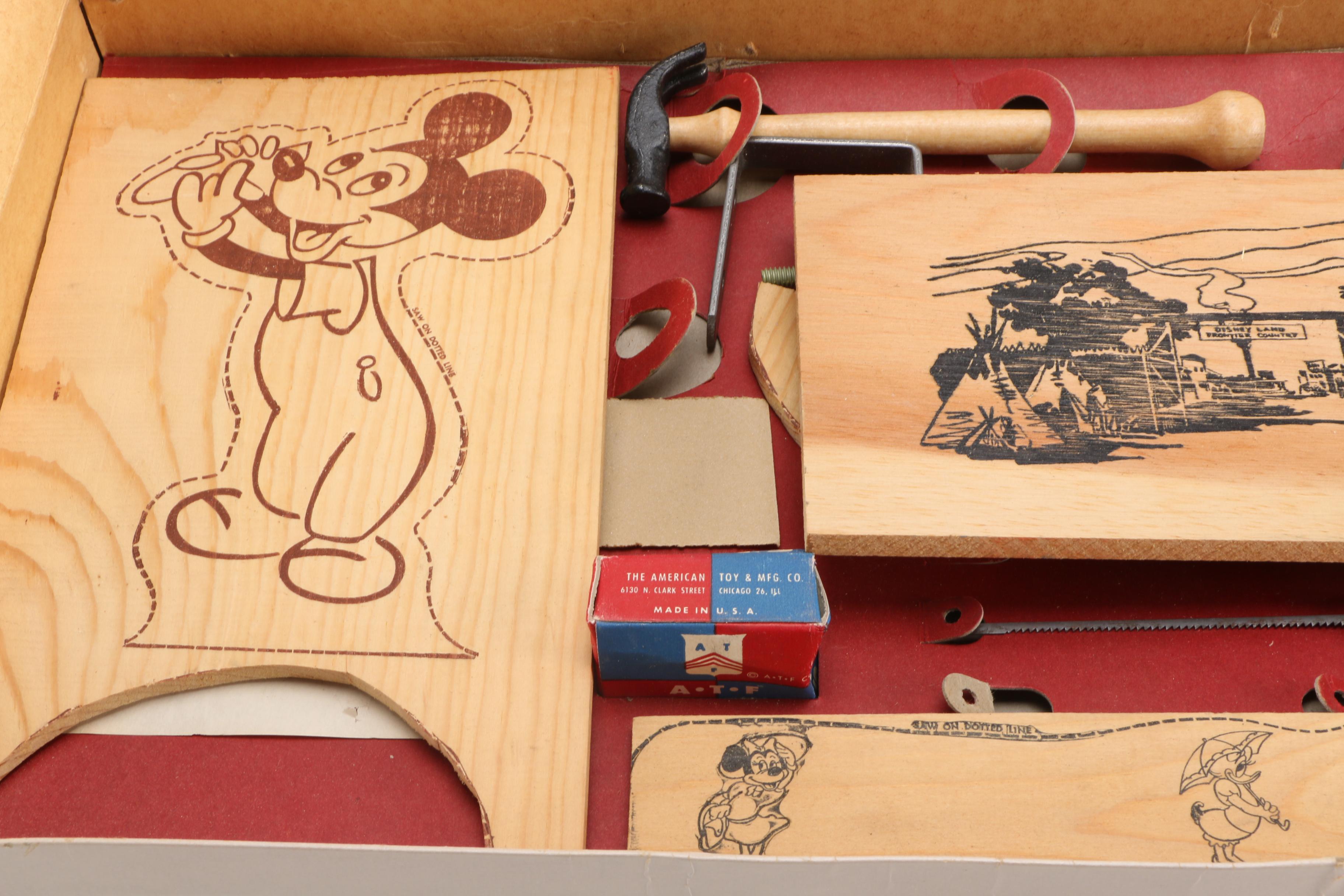 Vintage Walt Disney Character Woodworking Set