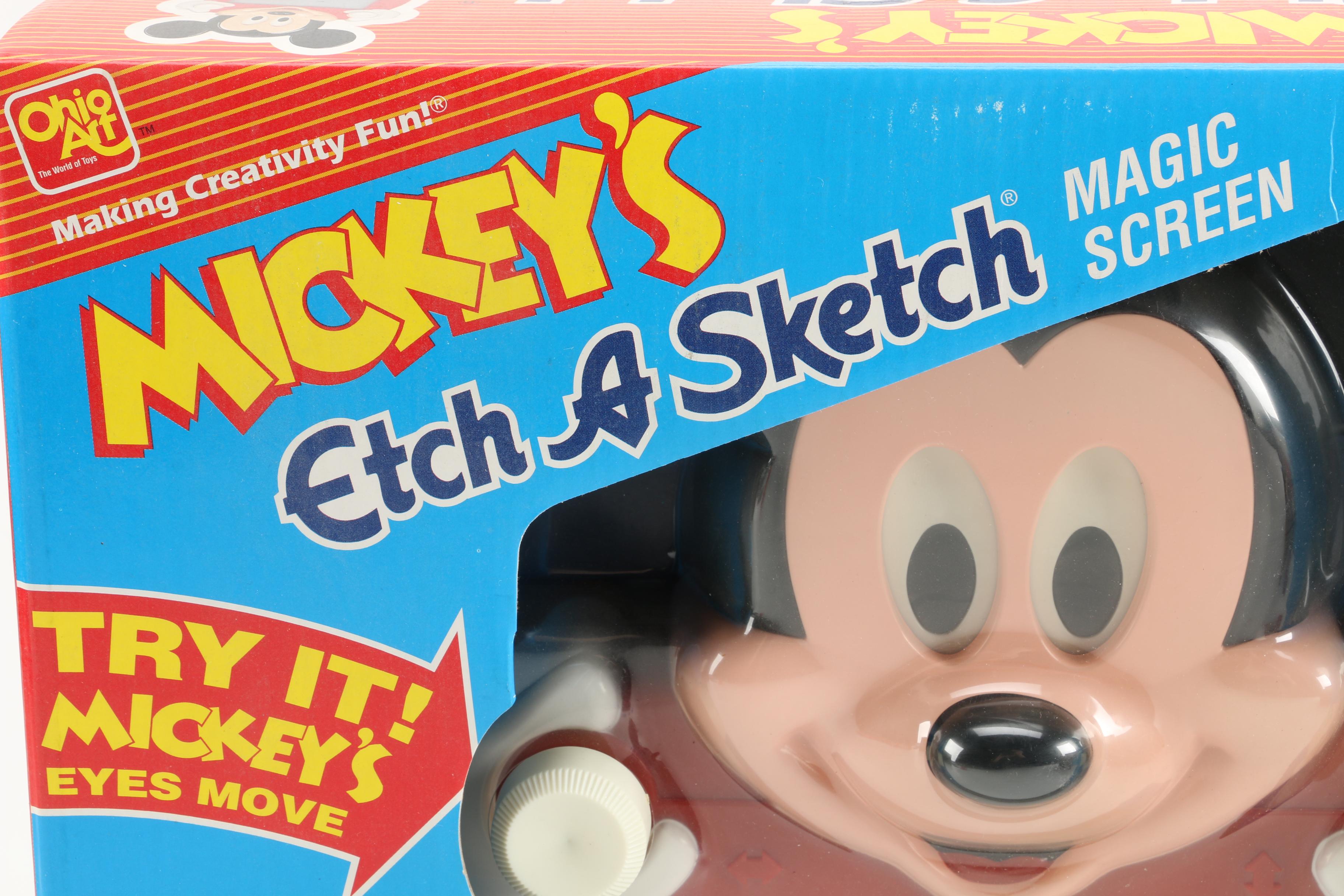 Vintage Mickey Mouse Playhouse, Roller Skates, and Toys