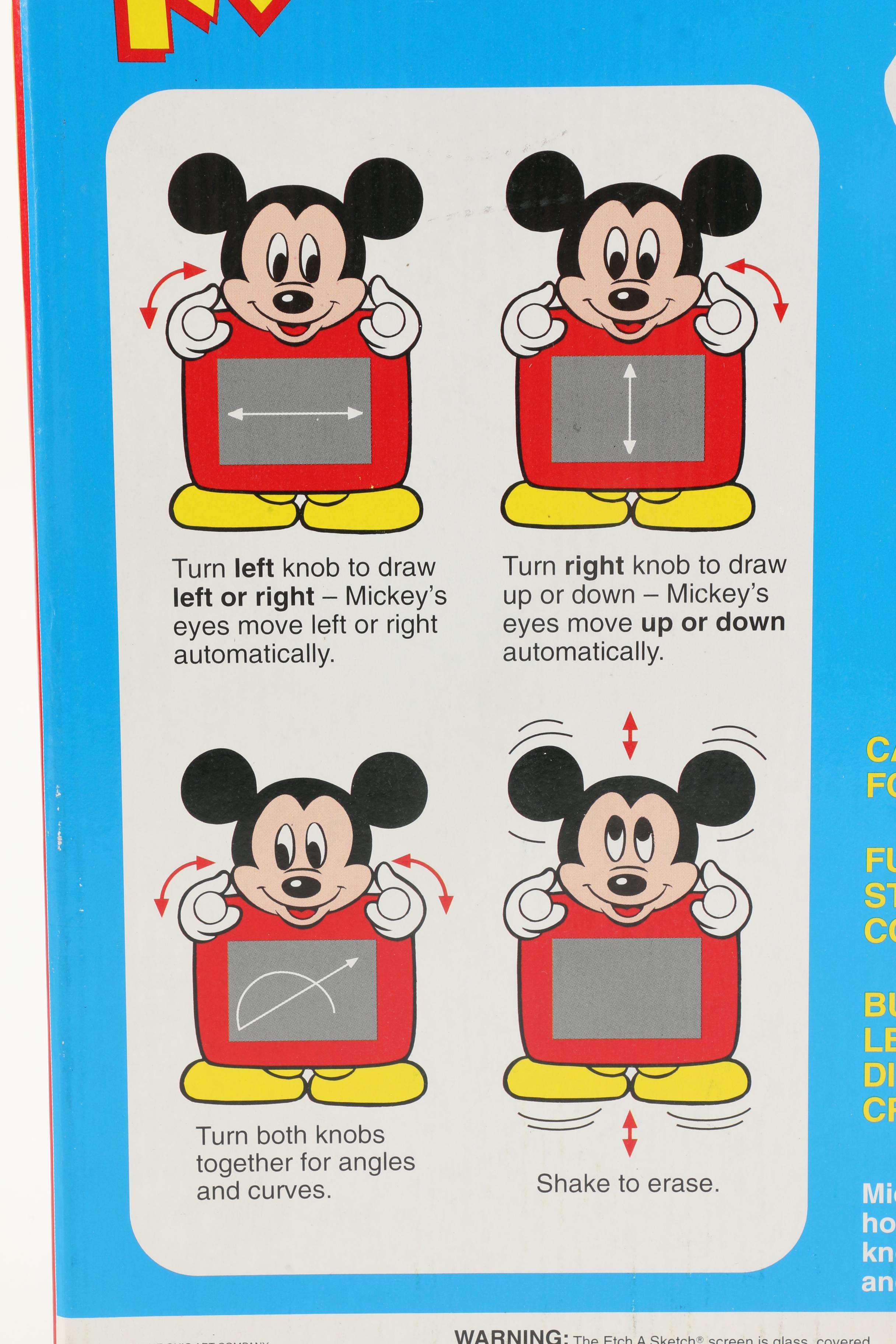 Vintage Mickey Mouse Playhouse, Roller Skates, and Toys