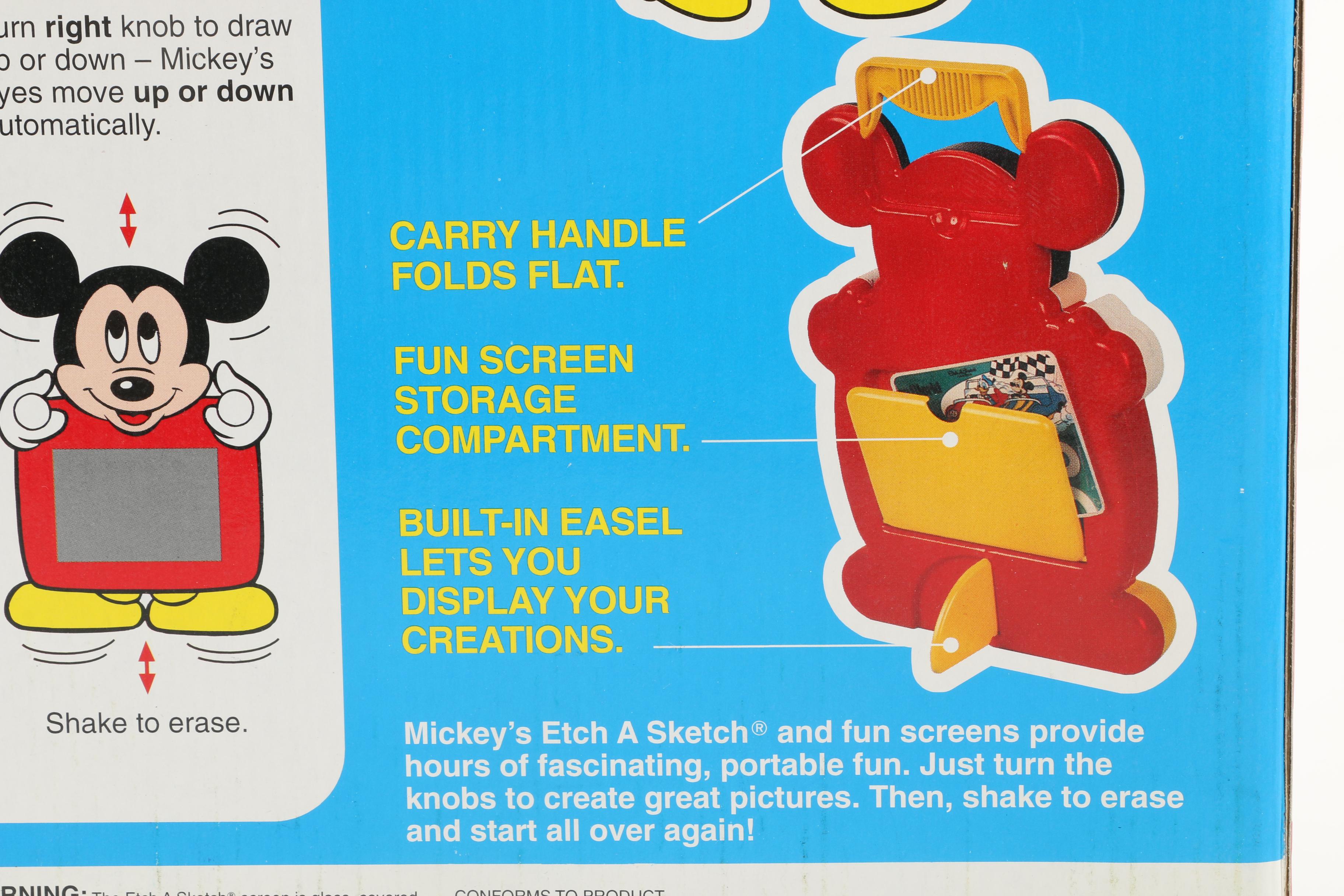 Vintage Mickey Mouse Playhouse, Roller Skates, and Toys