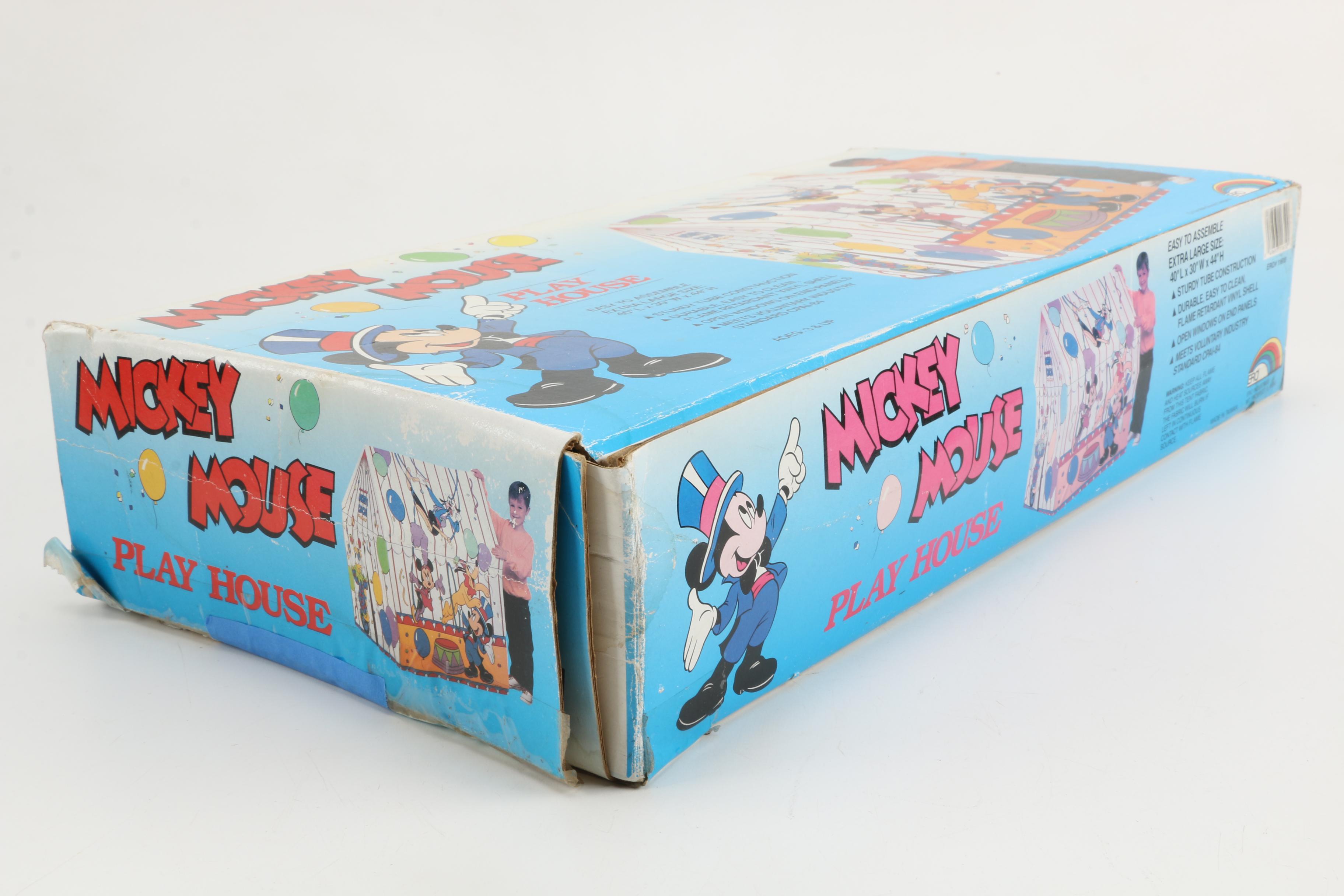 Vintage Mickey Mouse Playhouse, Roller Skates, and Toys