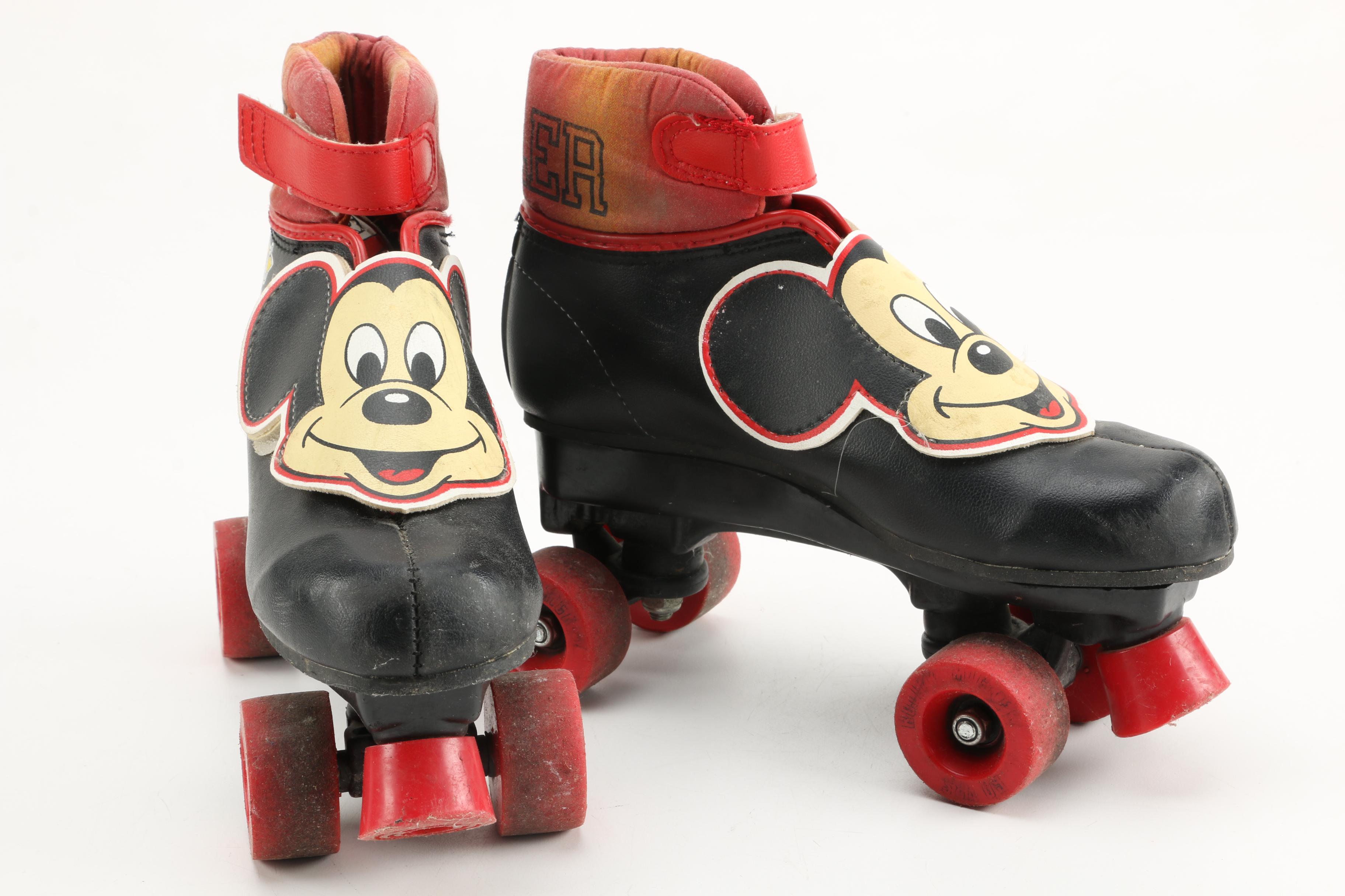 Vintage Mickey Mouse Playhouse, Roller Skates, and Toys