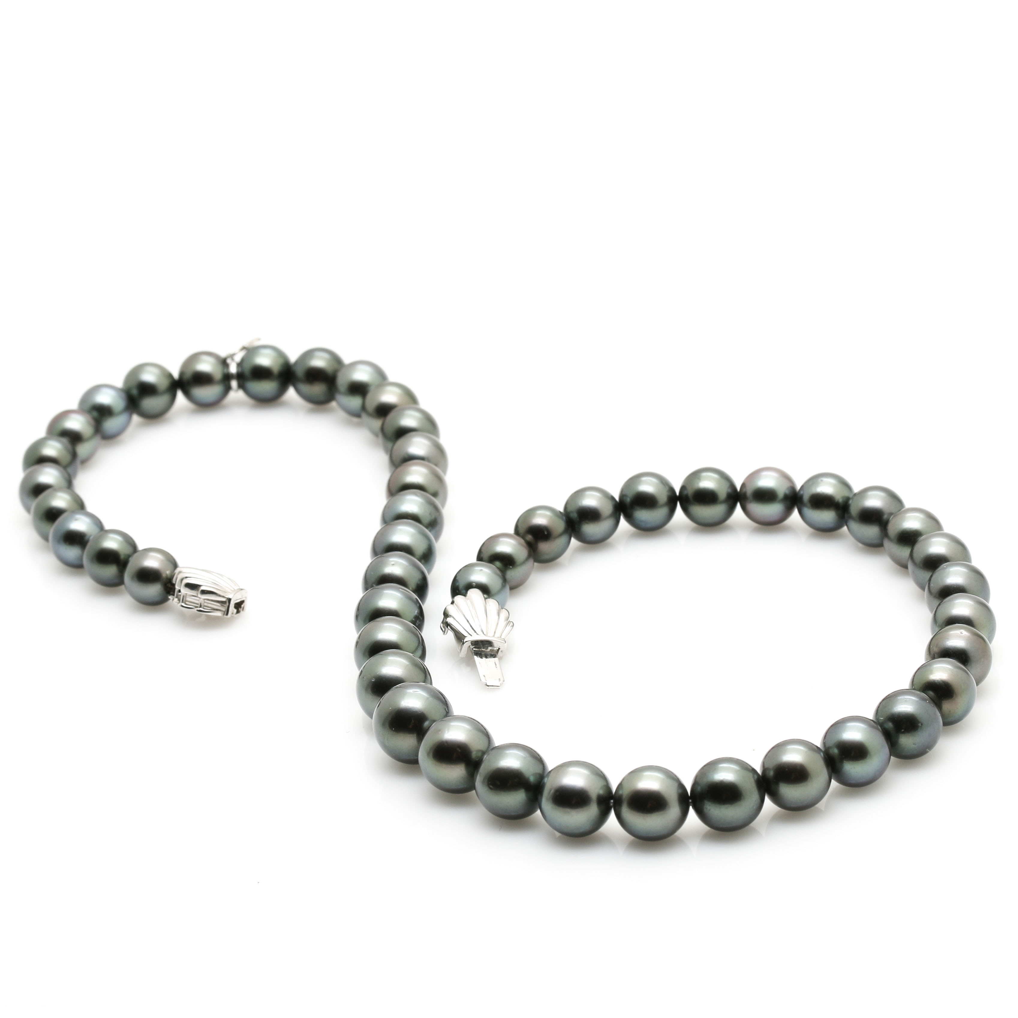 Mikimoto 18K White Gold South Sea Black Pearl Necklace