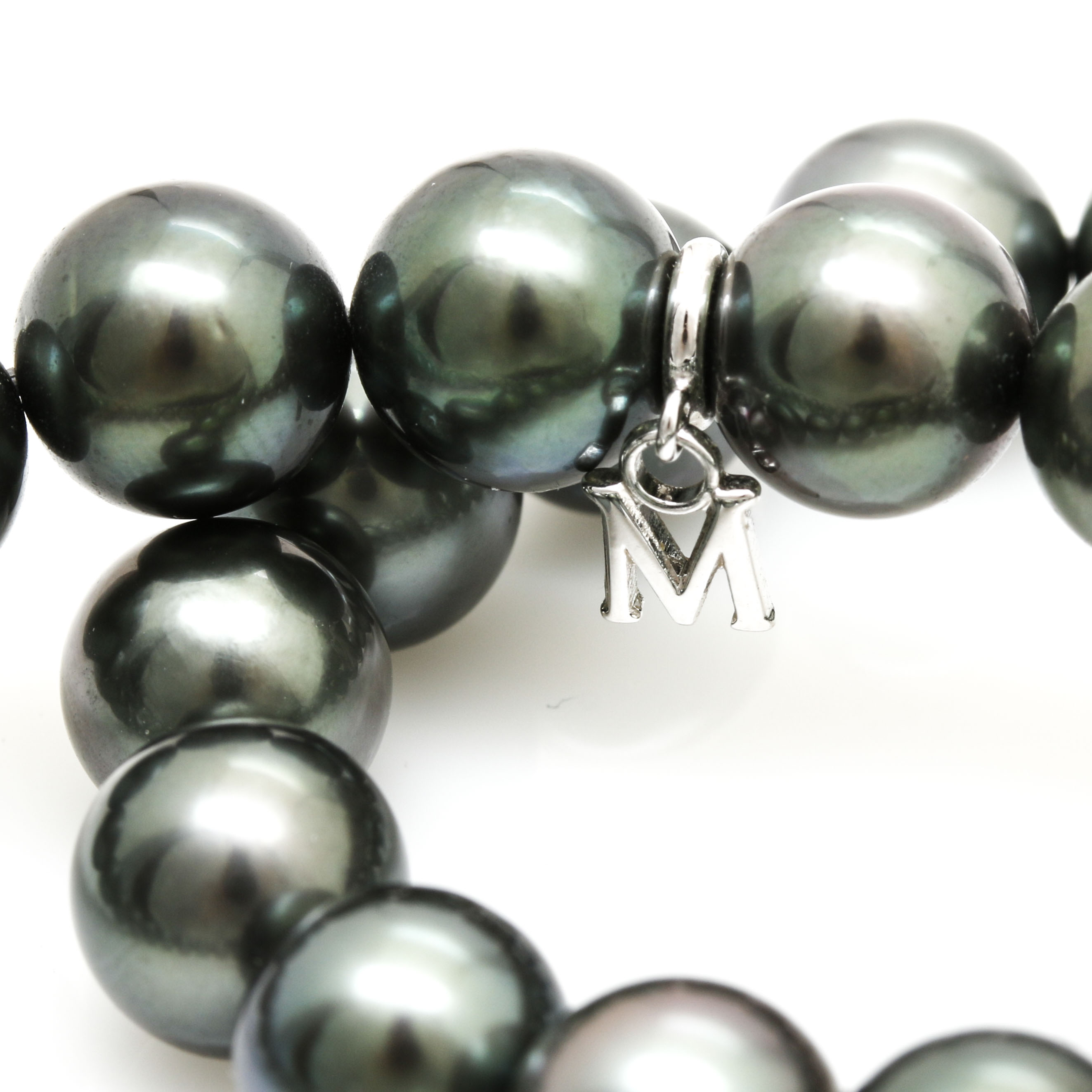 Mikimoto 18K White Gold South Sea Black Pearl Necklace