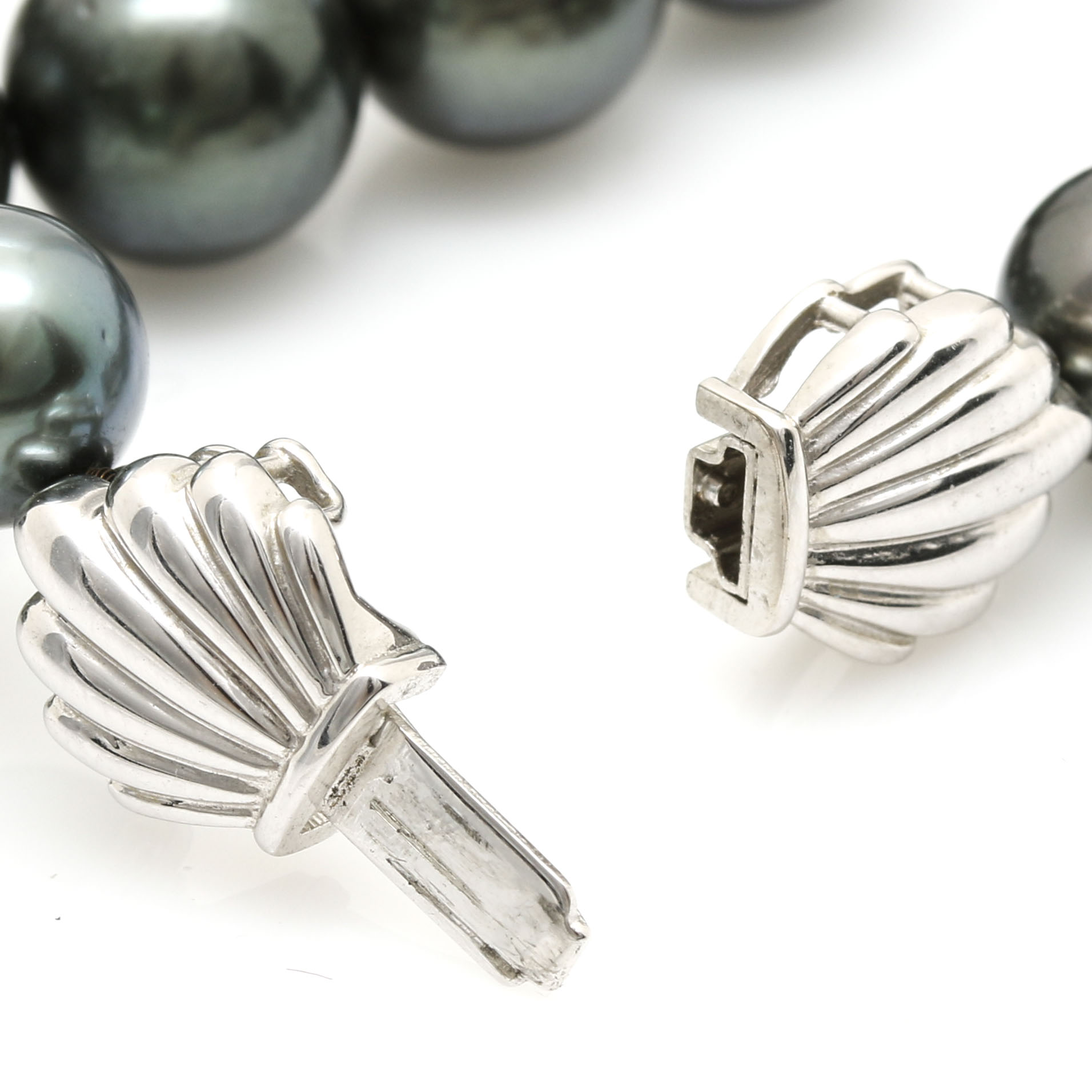 Mikimoto 18K White Gold South Sea Black Pearl Necklace