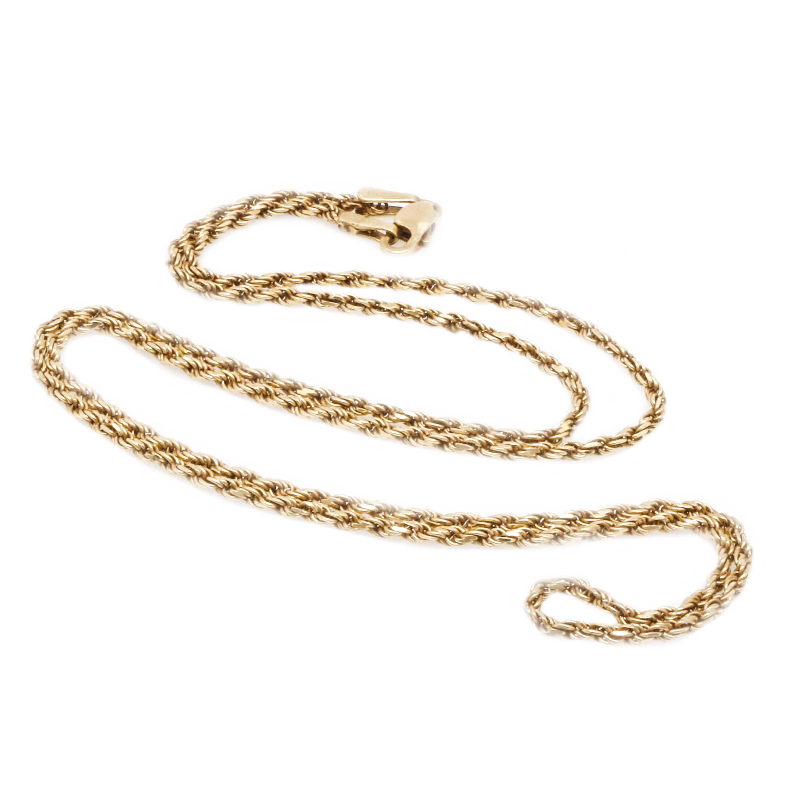 14K Yellow Gold Rope Chain Necklace