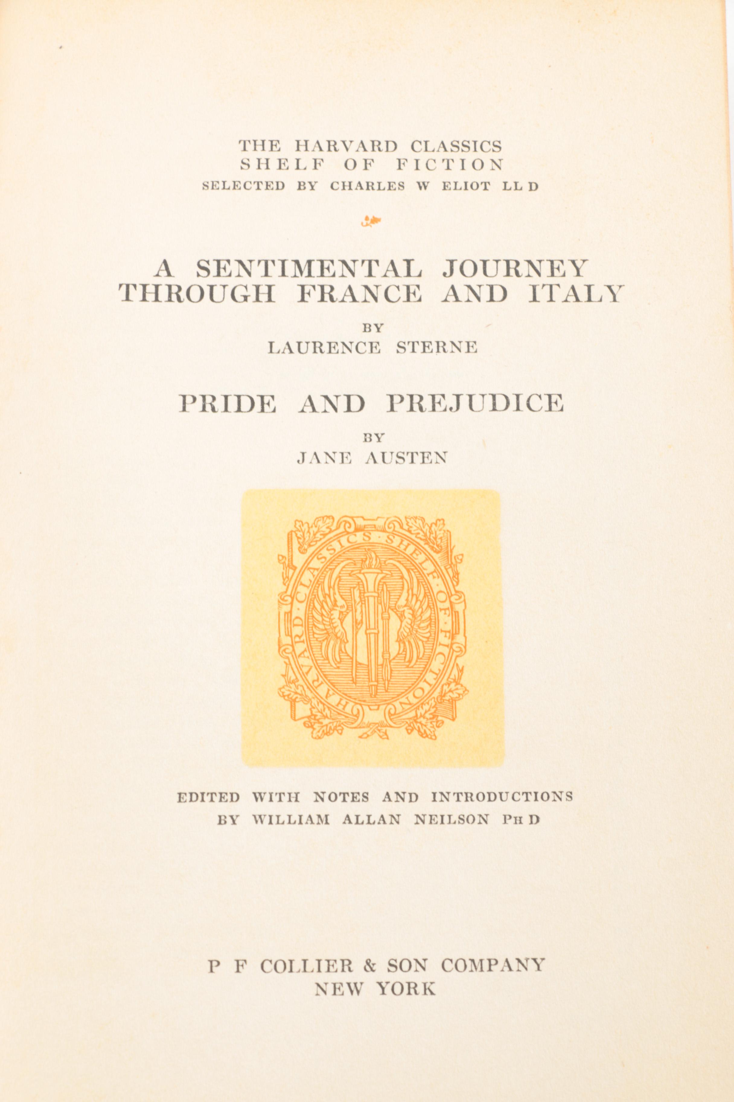 20 Volume Set of Harvard Classics "Shelf of Fiction"