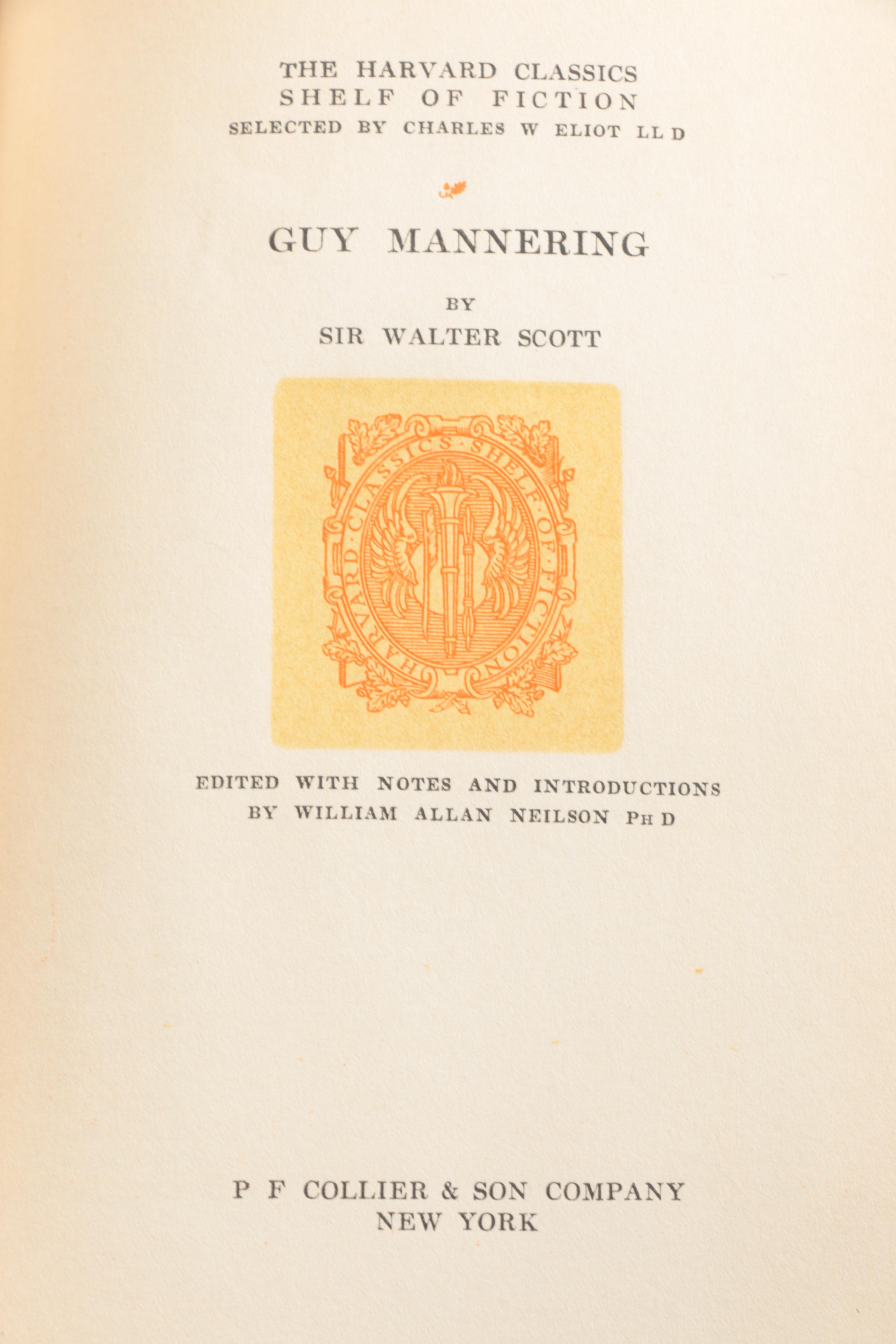 20 Volume Set of Harvard Classics "Shelf of Fiction"