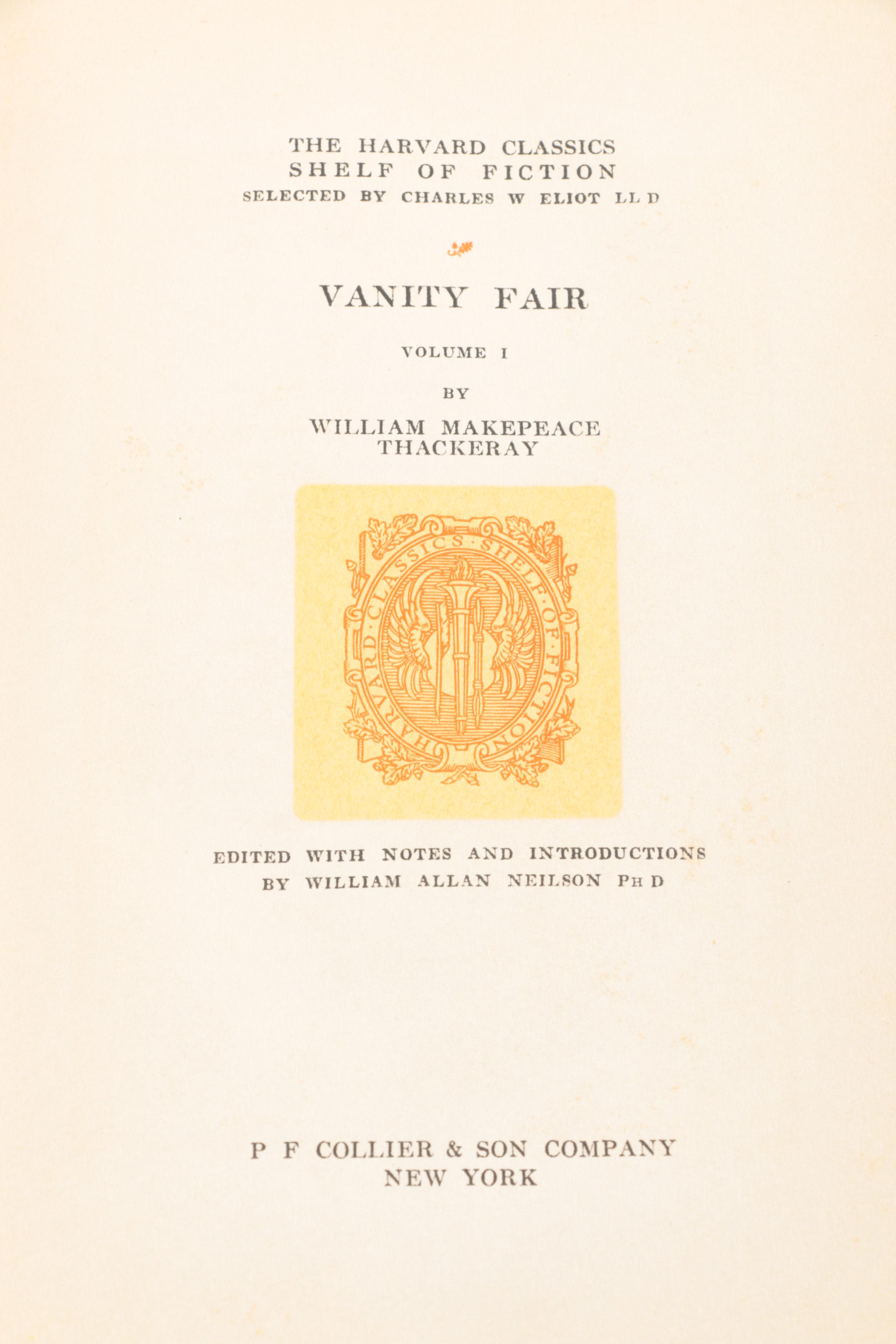 20 Volume Set of Harvard Classics "Shelf of Fiction"