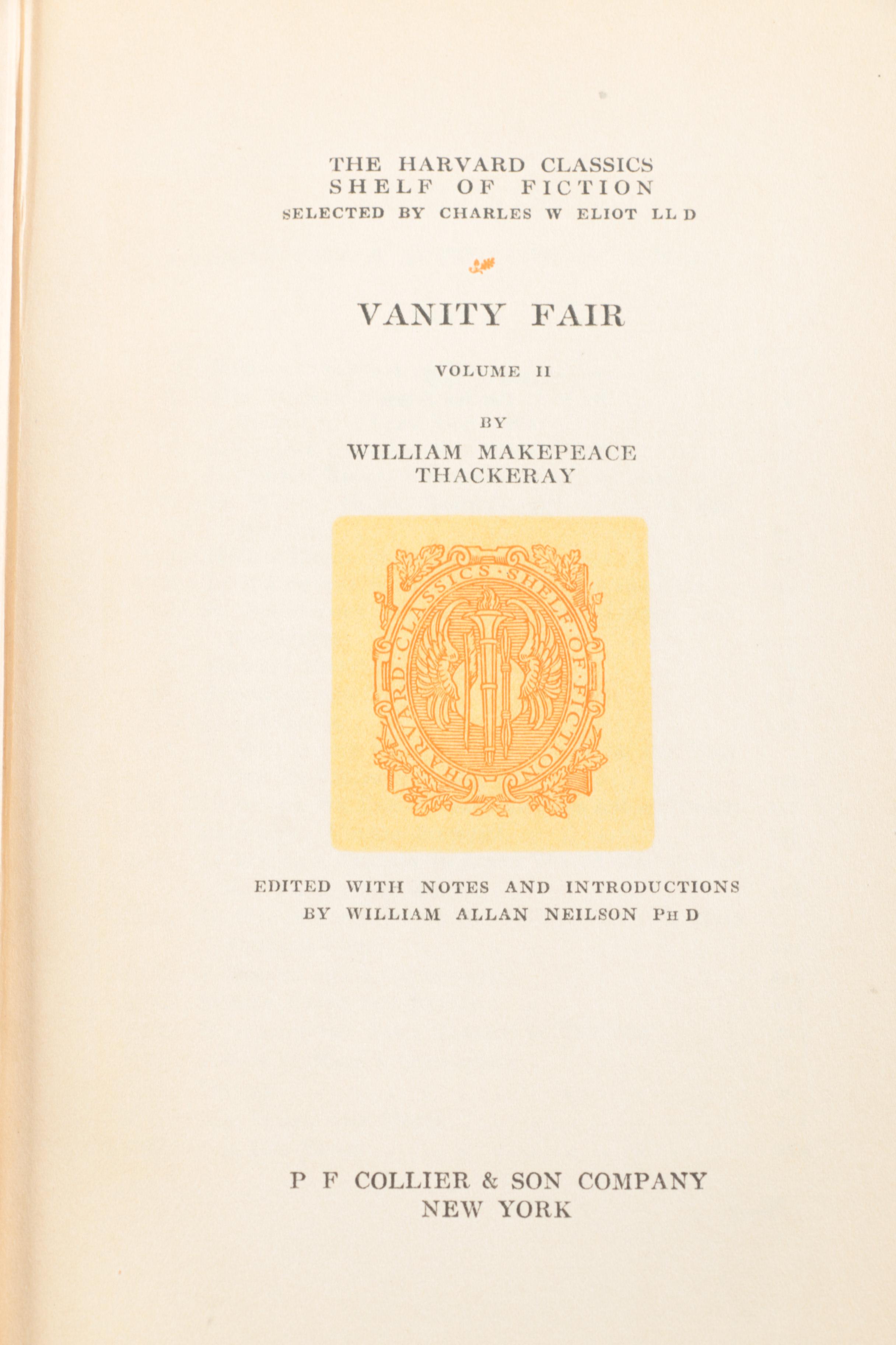 20 Volume Set of Harvard Classics "Shelf of Fiction"