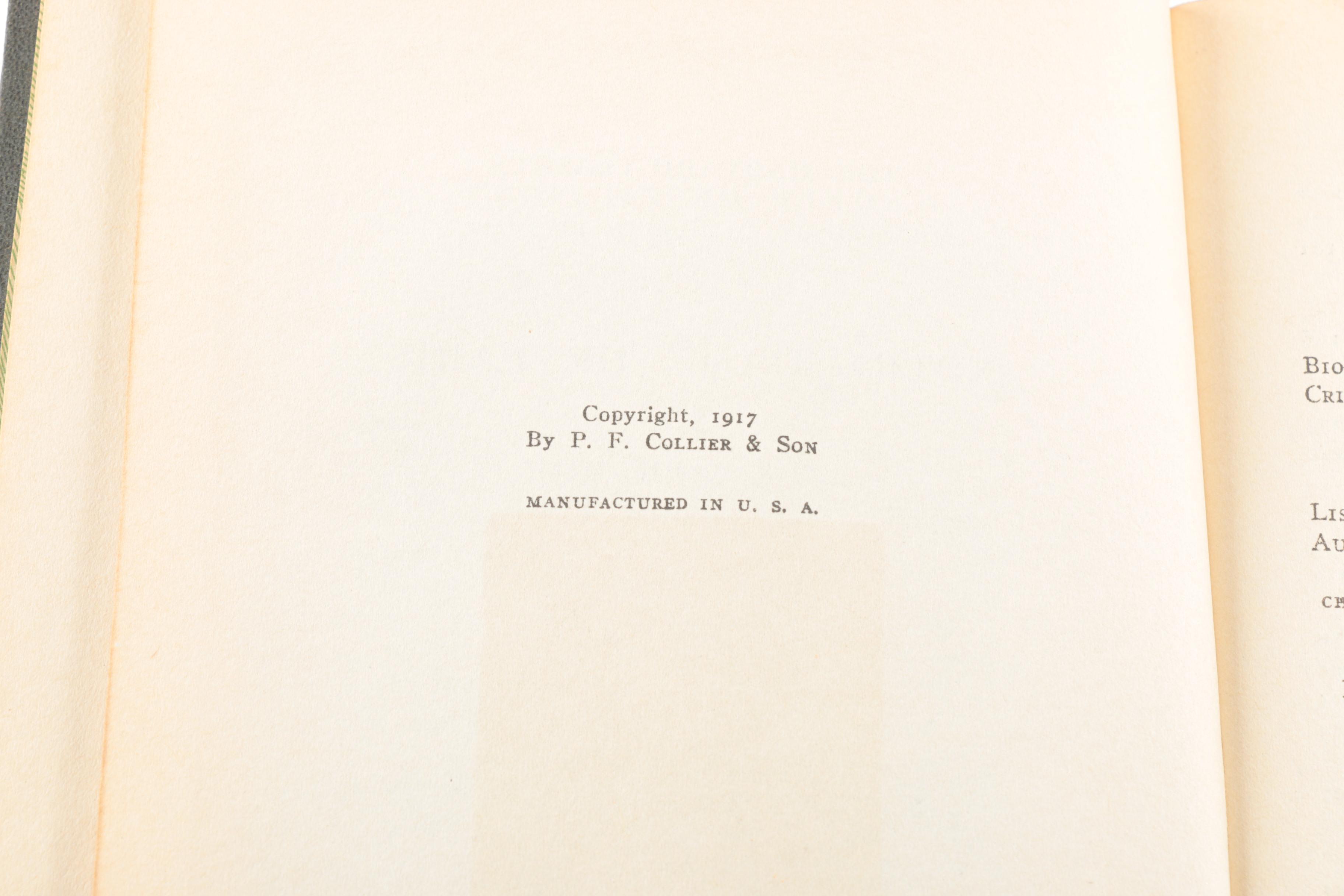 20 Volume Set of Harvard Classics "Shelf of Fiction"