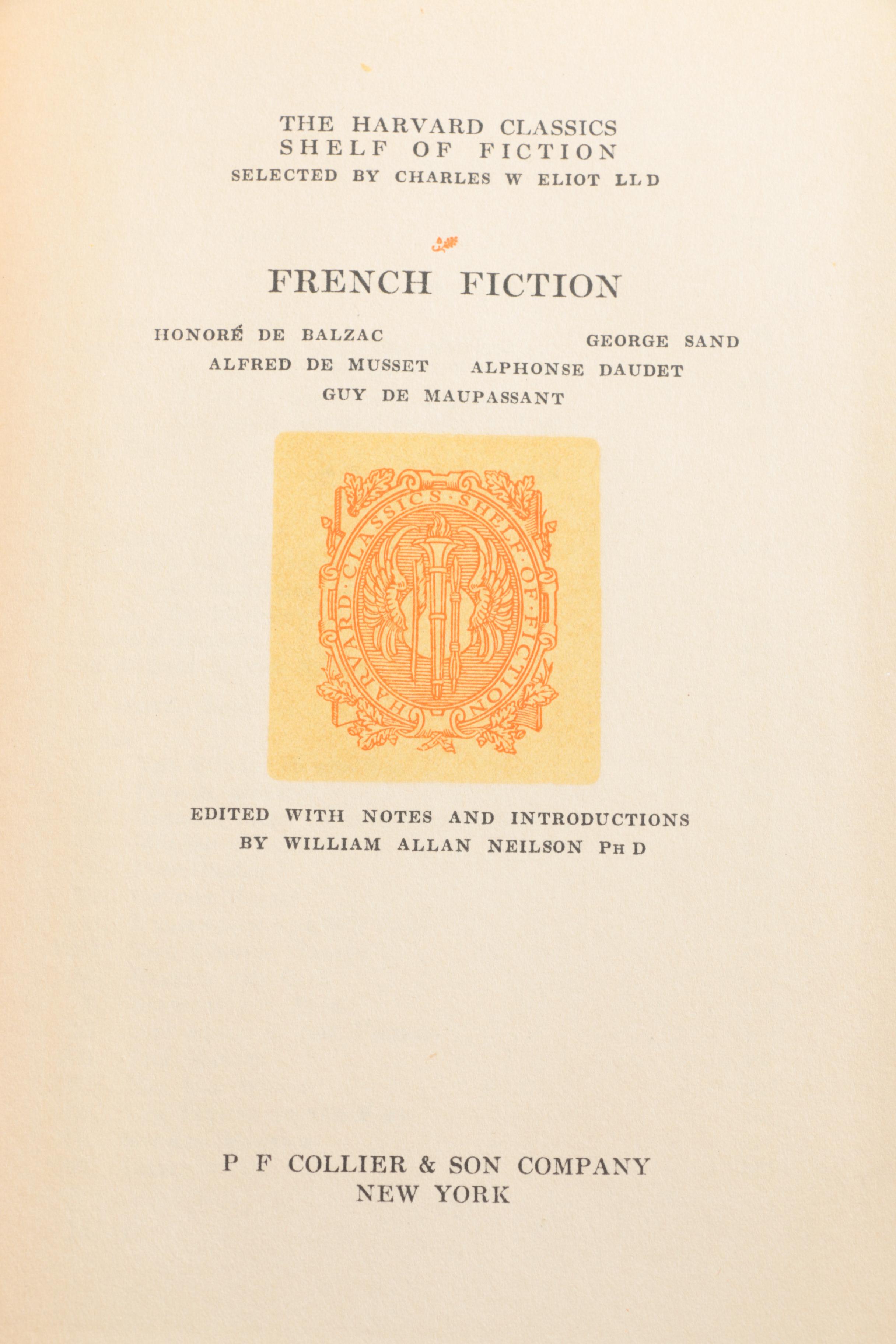 20 Volume Set of Harvard Classics "Shelf of Fiction"