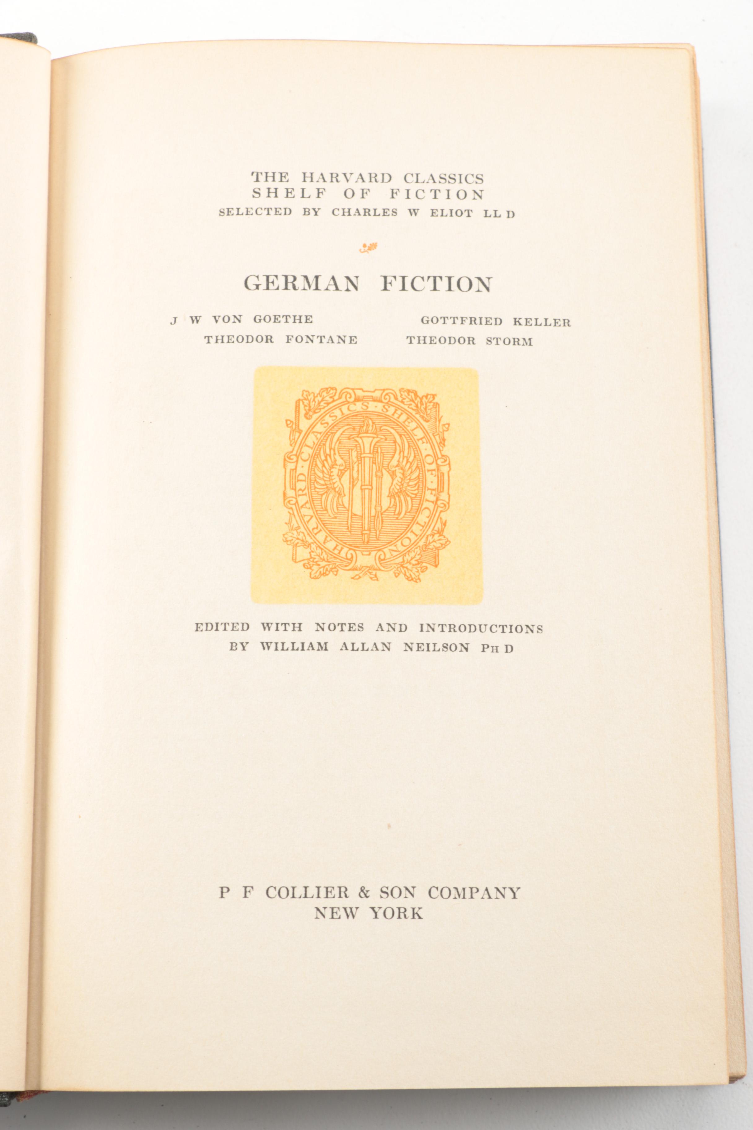 20 Volume Set of Harvard Classics "Shelf of Fiction"