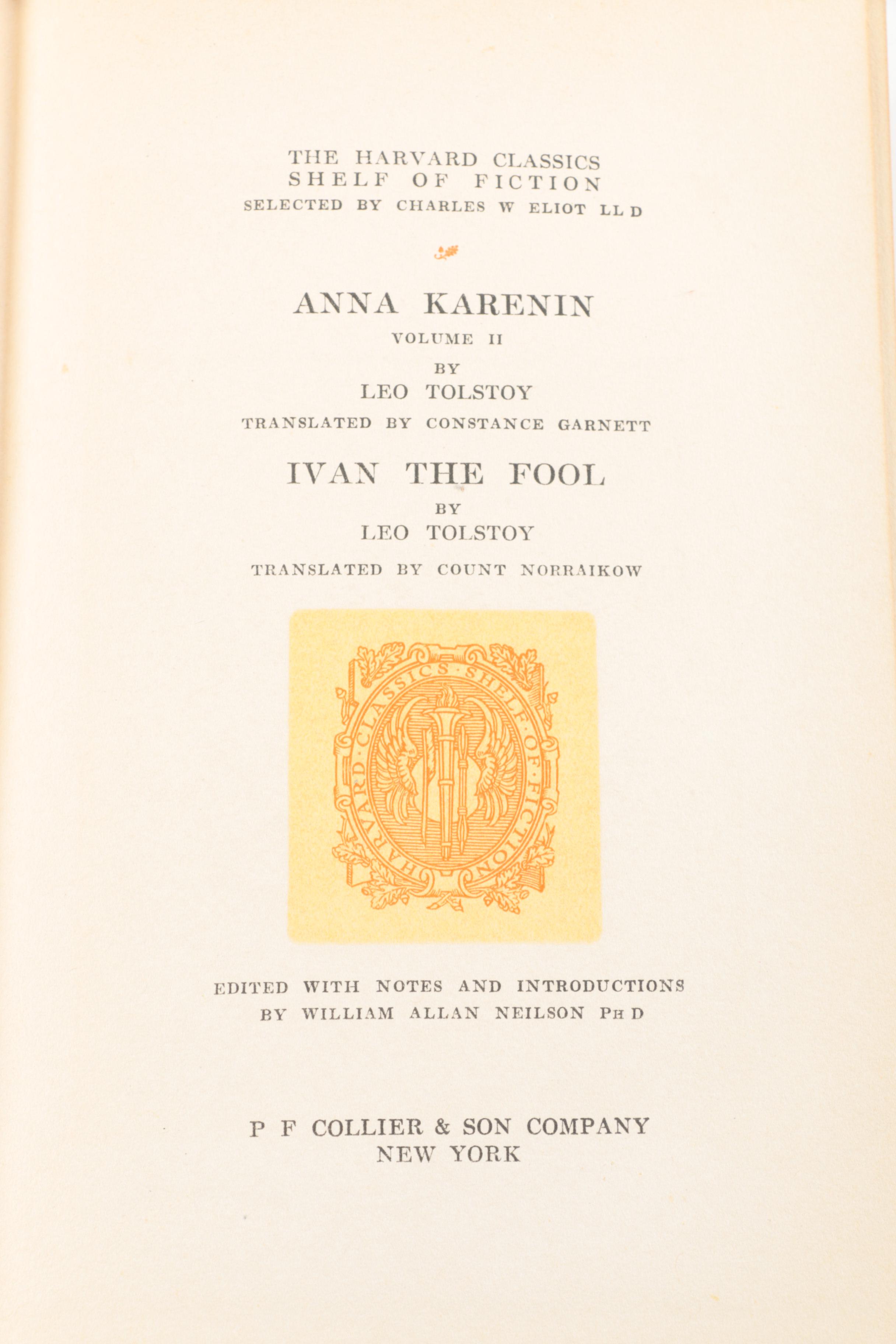 20 Volume Set of Harvard Classics "Shelf of Fiction"