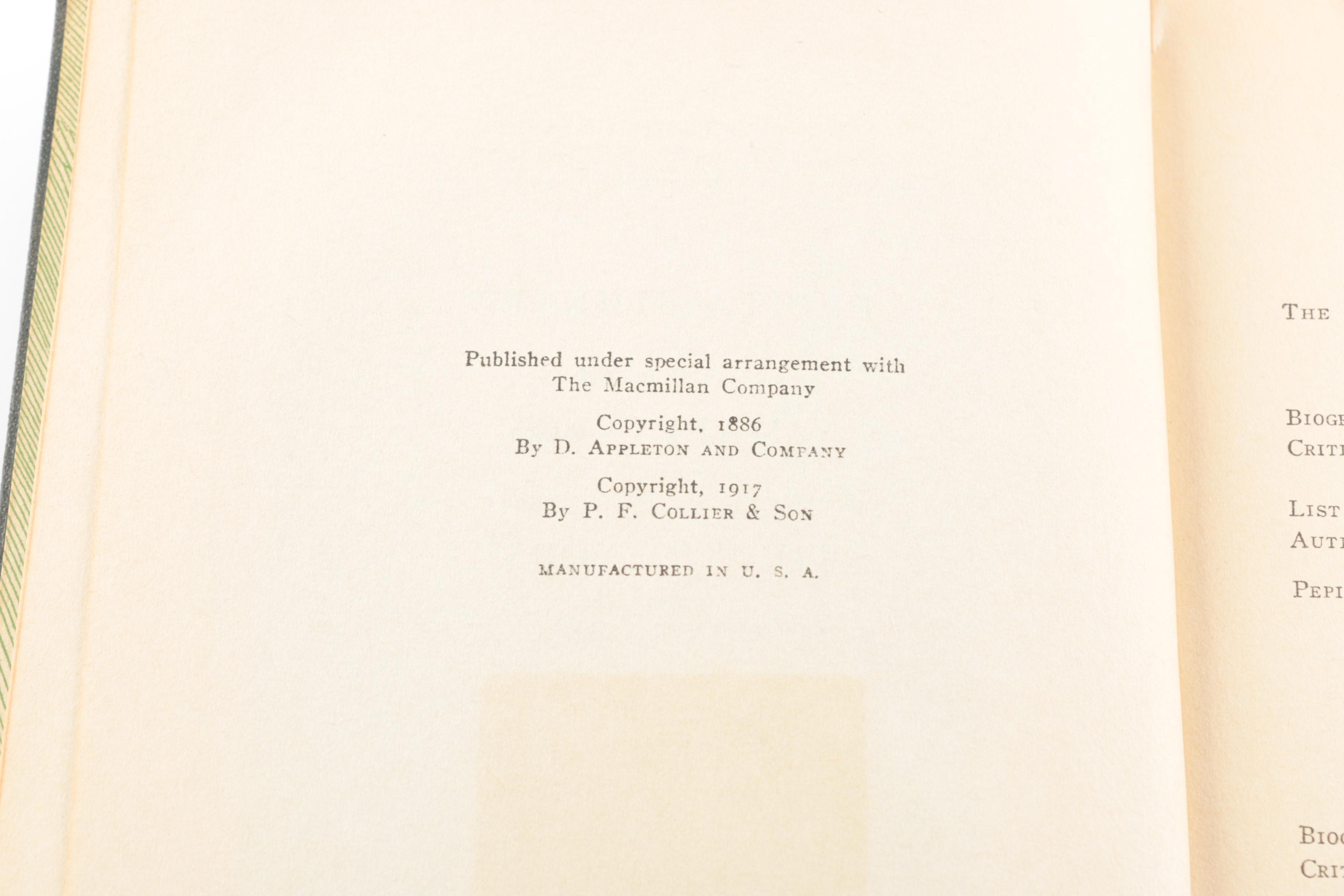 20 Volume Set of Harvard Classics "Shelf of Fiction"