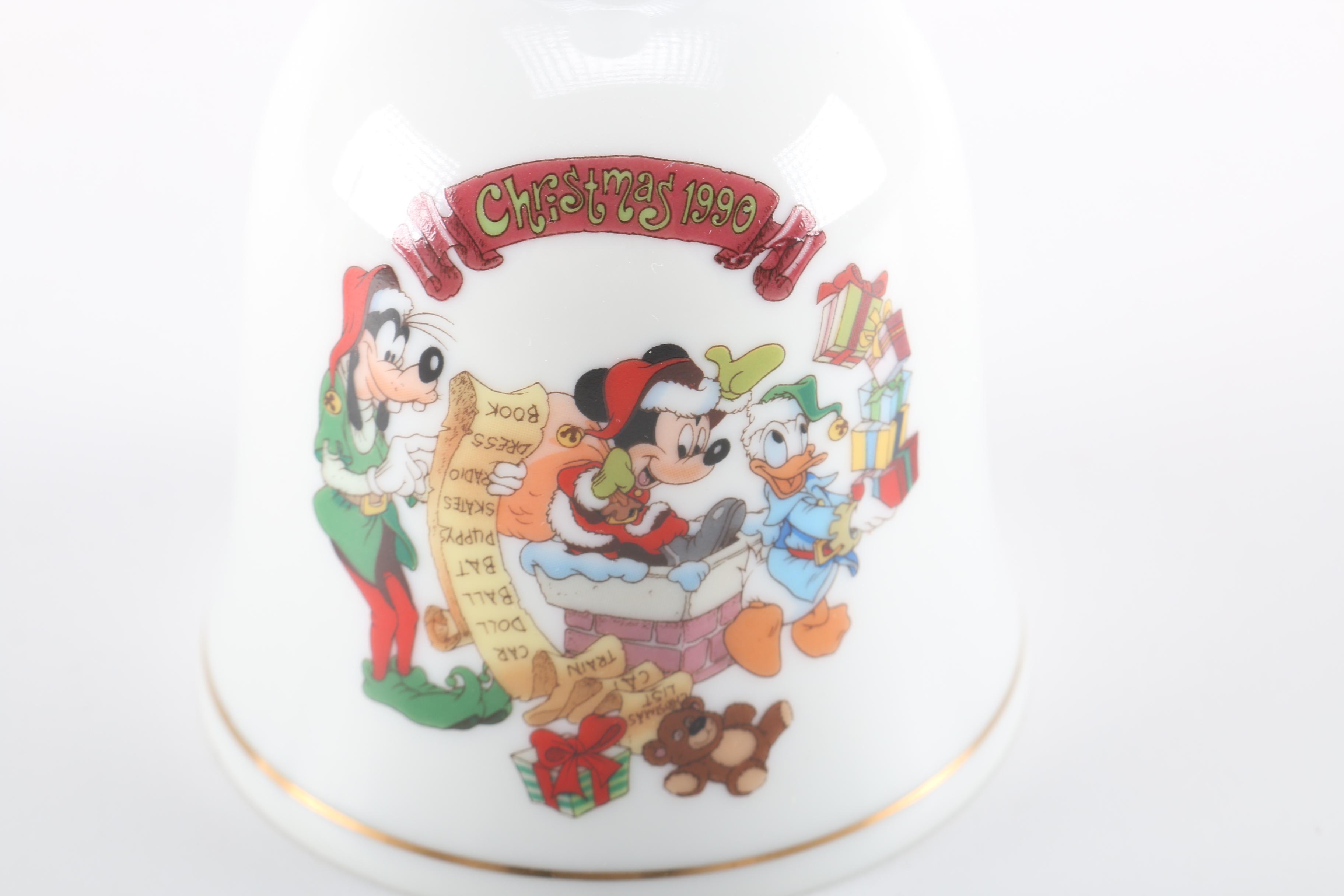 1990 and 1991 Annual Disney Christmas Bell Collection by Grolier Collectibles, Ltd.