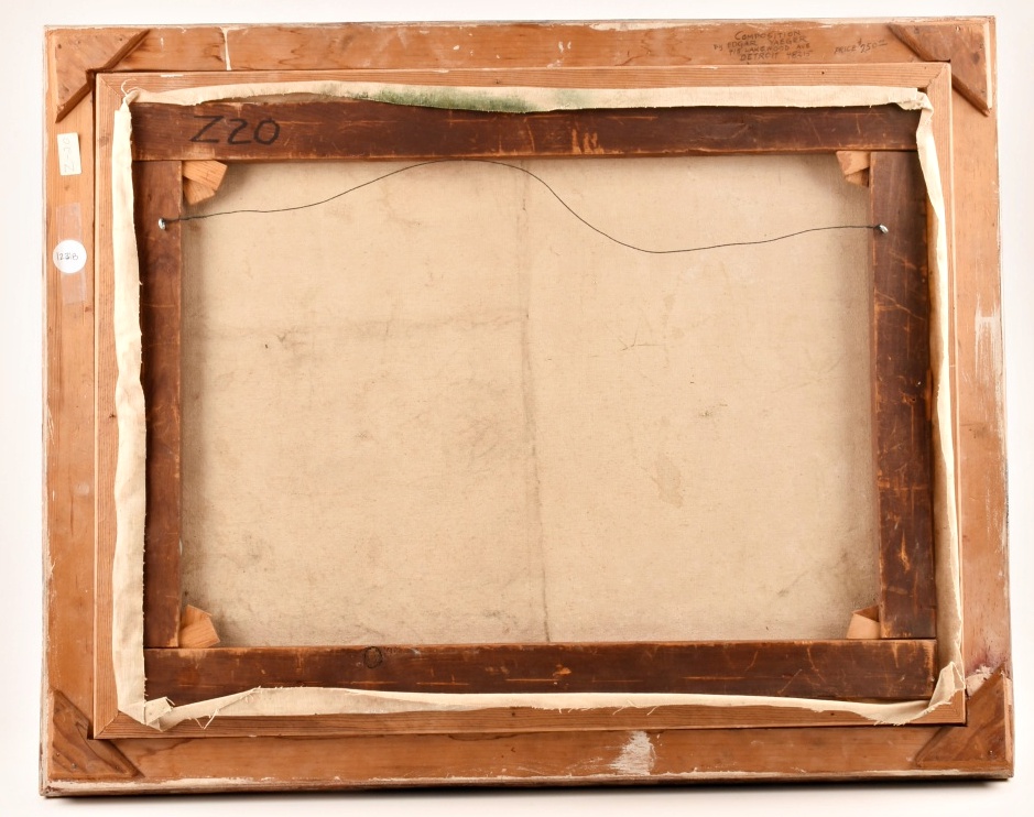 Edger Yaeger Absract Painting in Oil on Canvas, Dated 1962