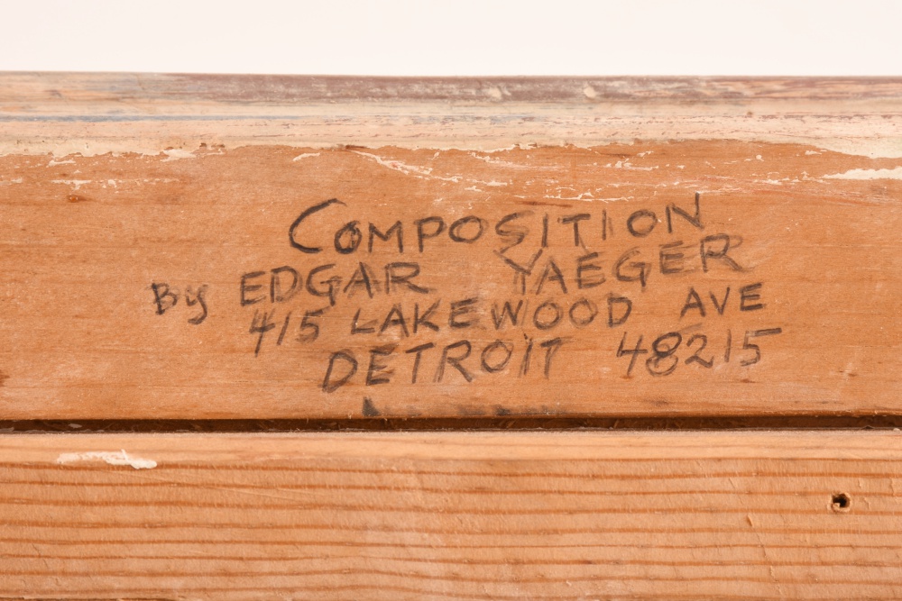 Edger Yaeger Absract Painting in Oil on Canvas, Dated 1962