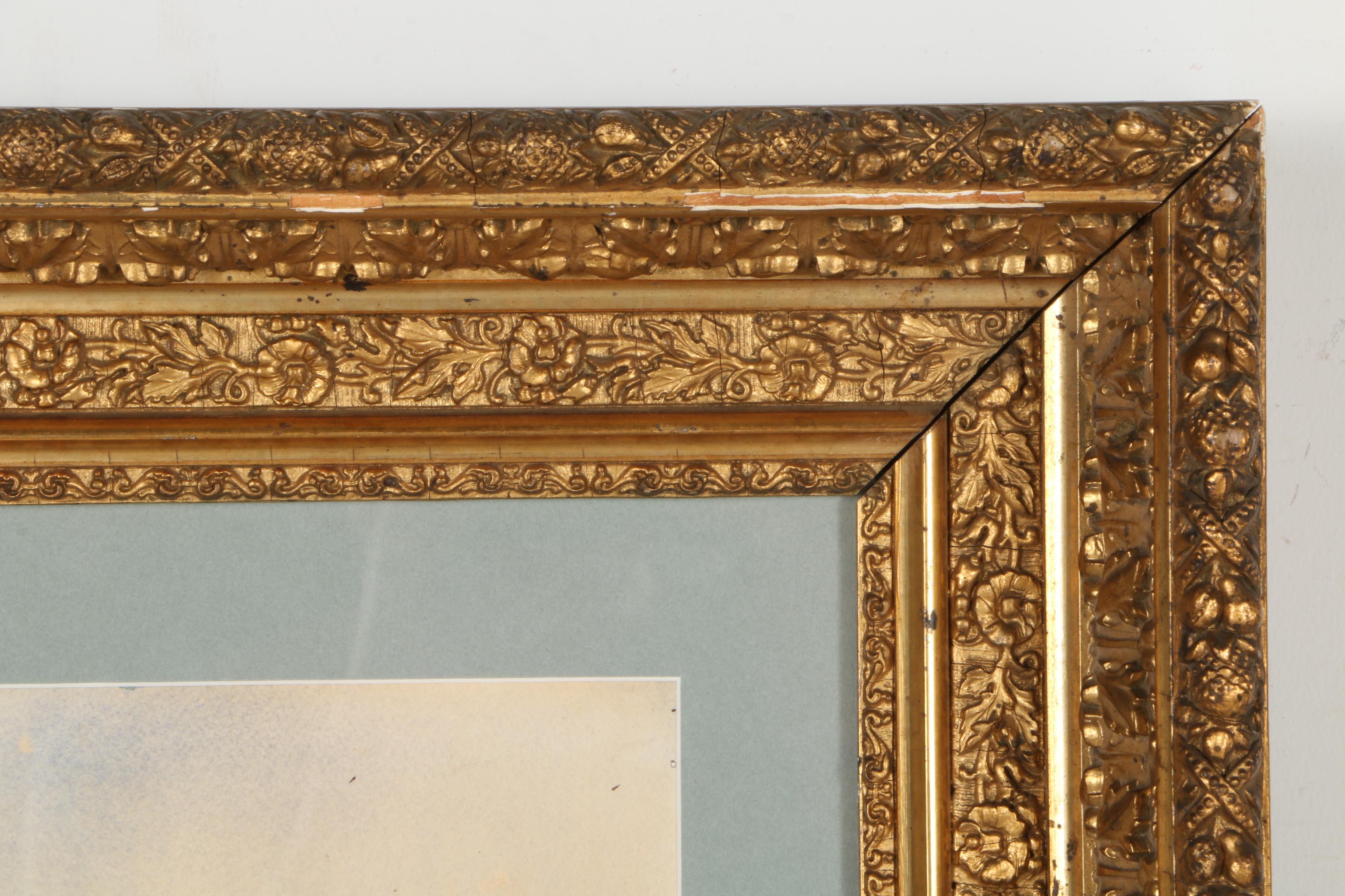 Wright Massey Watercolor on Paper "Boathouse With Ship"