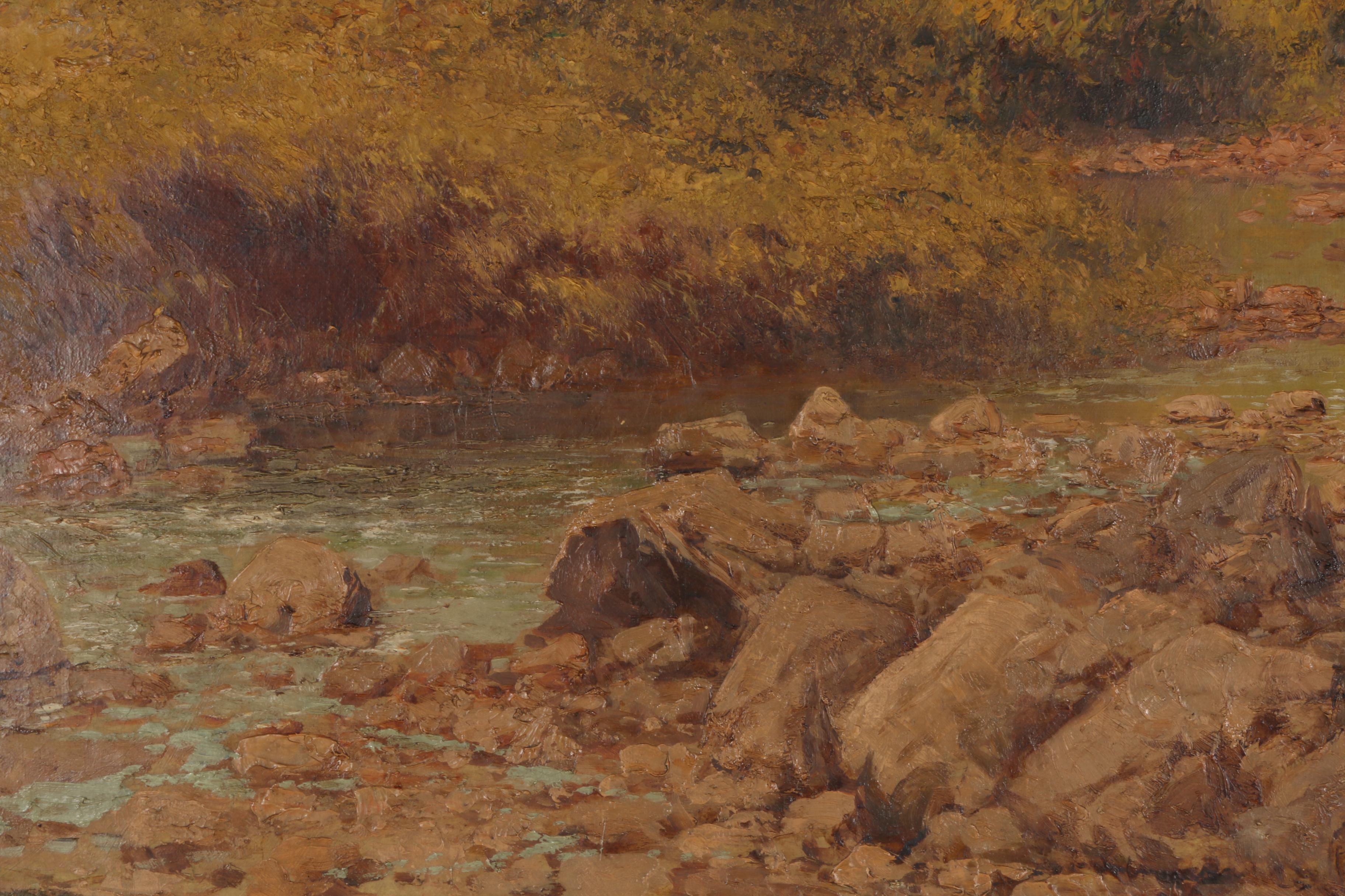 László Neogrády 1931 Oil on Canvas "A Quiet Stream"