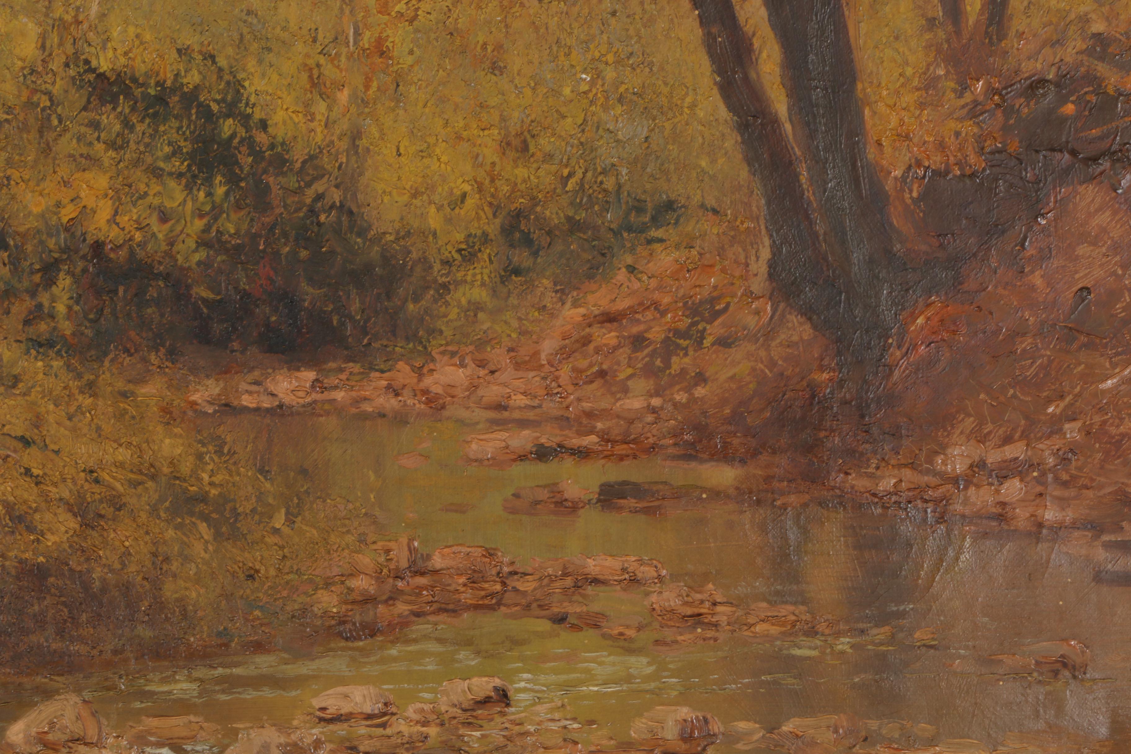 László Neogrády 1931 Oil on Canvas "A Quiet Stream"