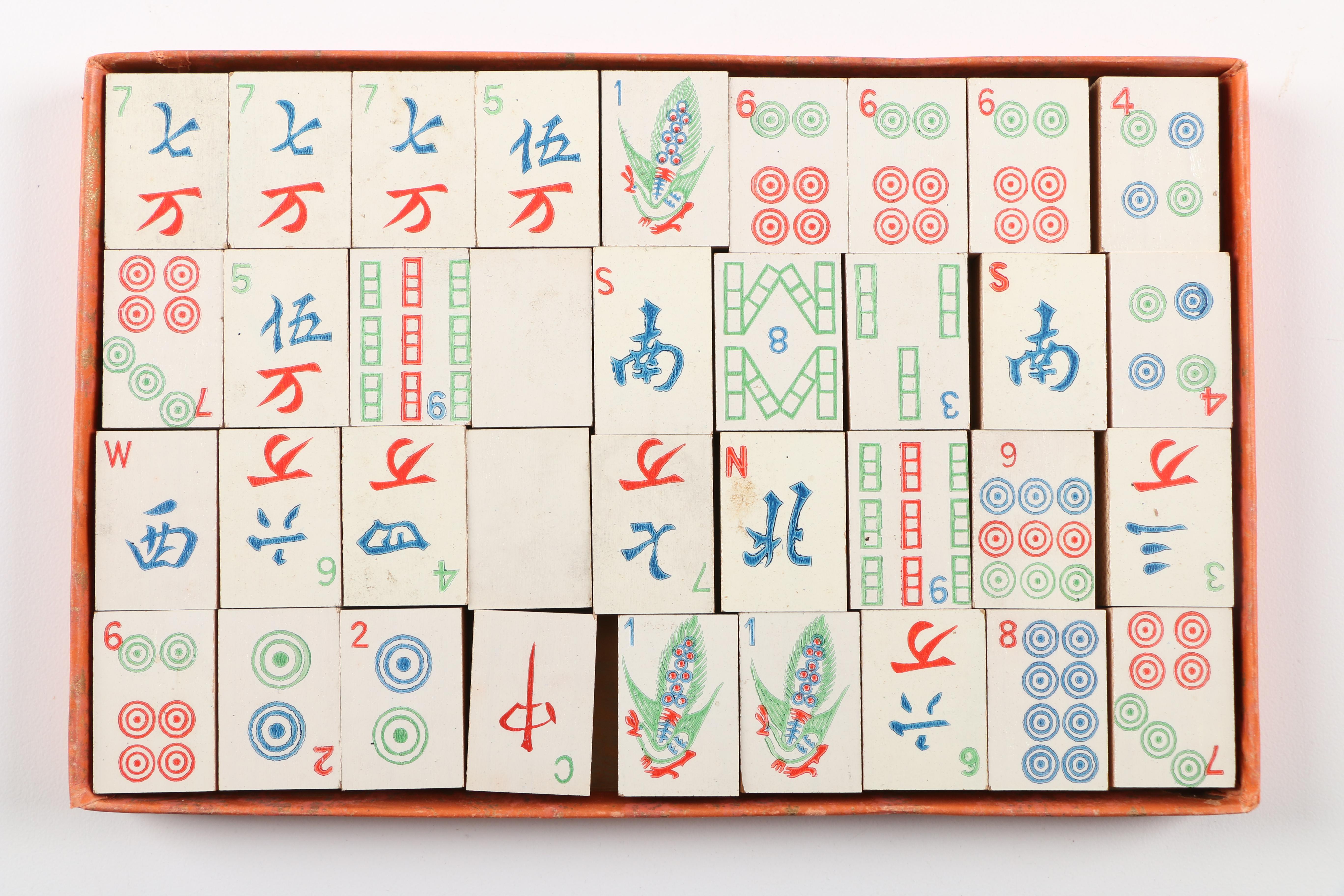 Vintage 1923 Milton Bradley Mah Jong Set