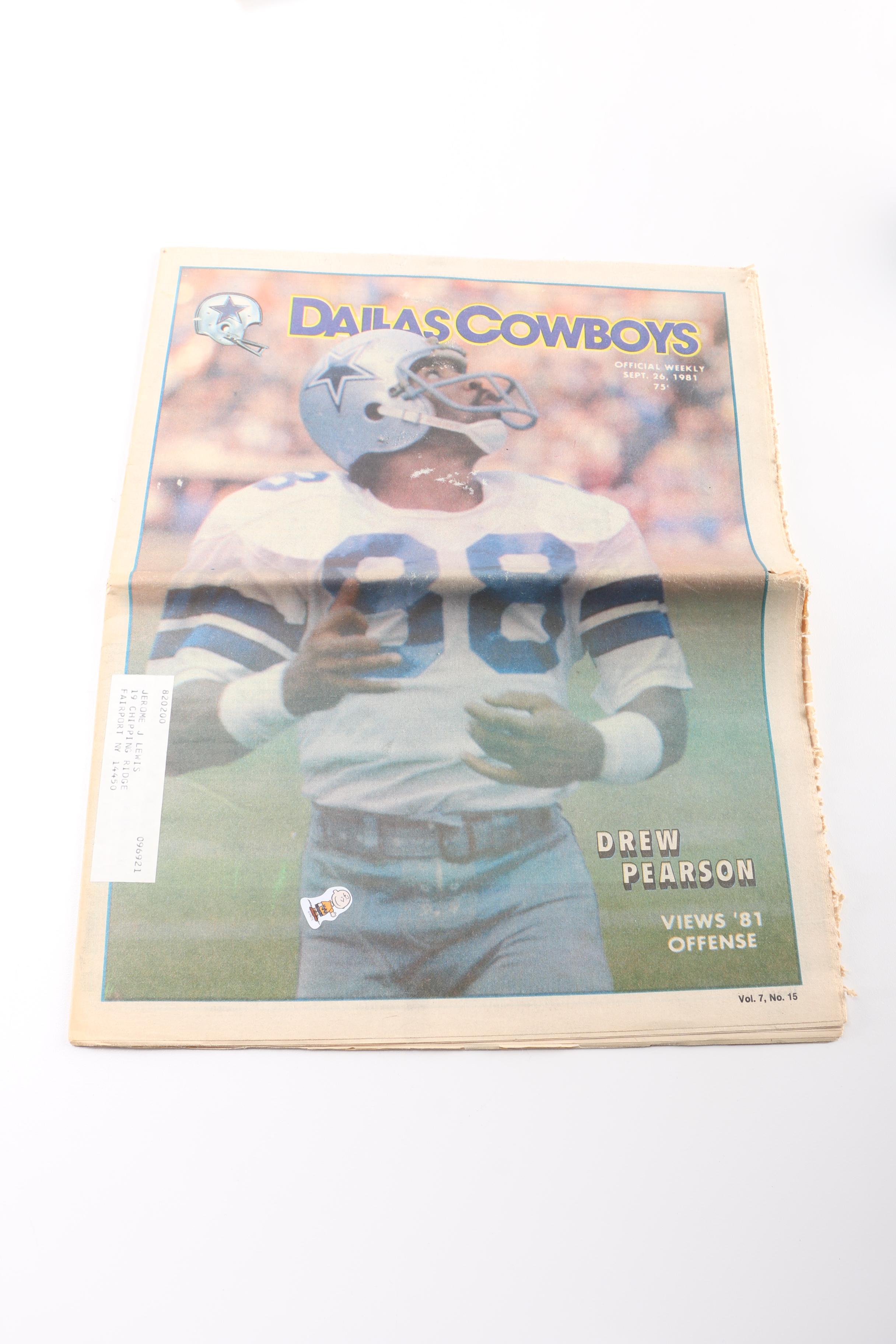Collection of "Dallas Cowboys" Newspapers