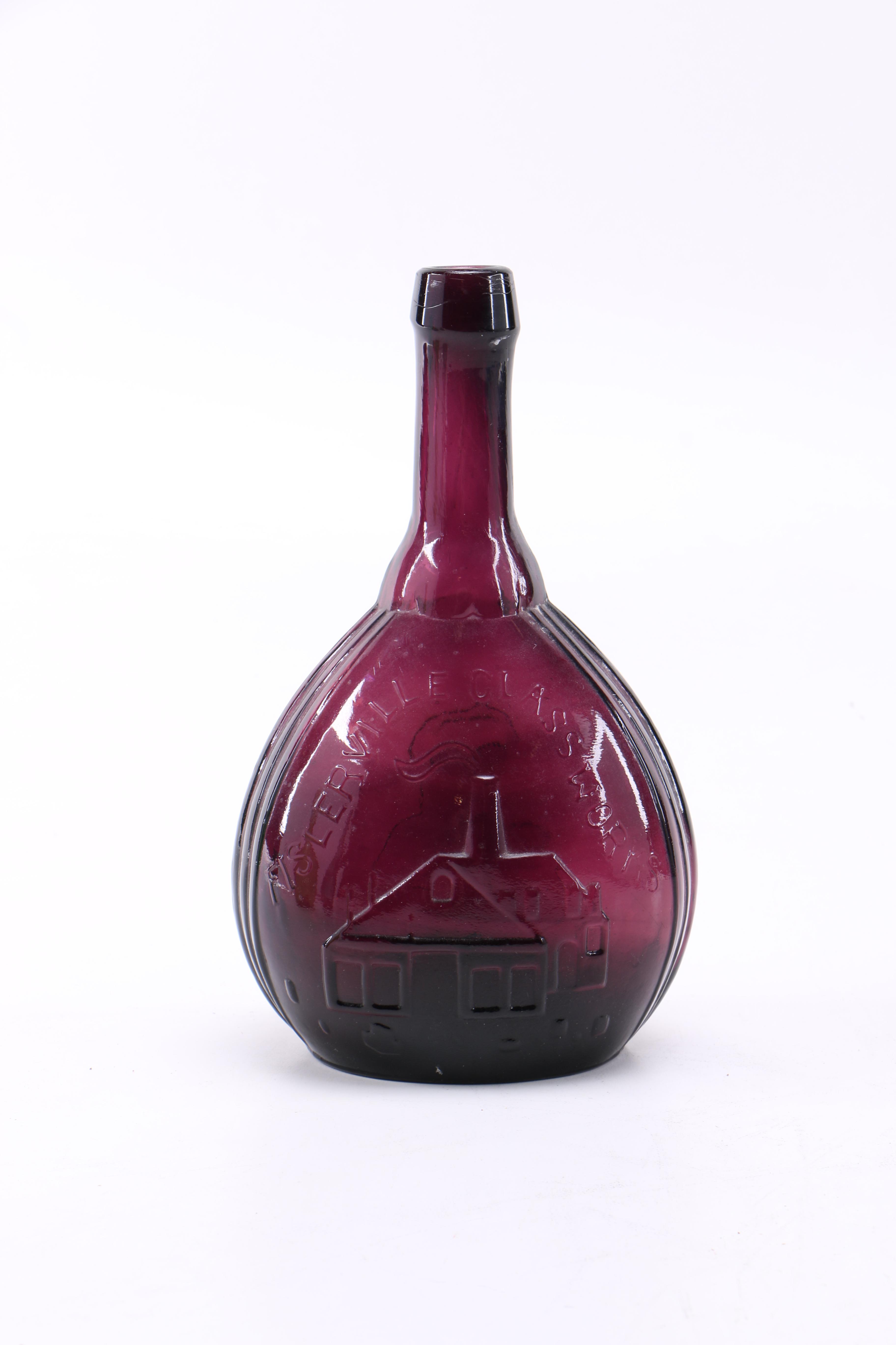 Vintage Jenny Lind Fislerville Glass Works and Empire Glassworks Flasks