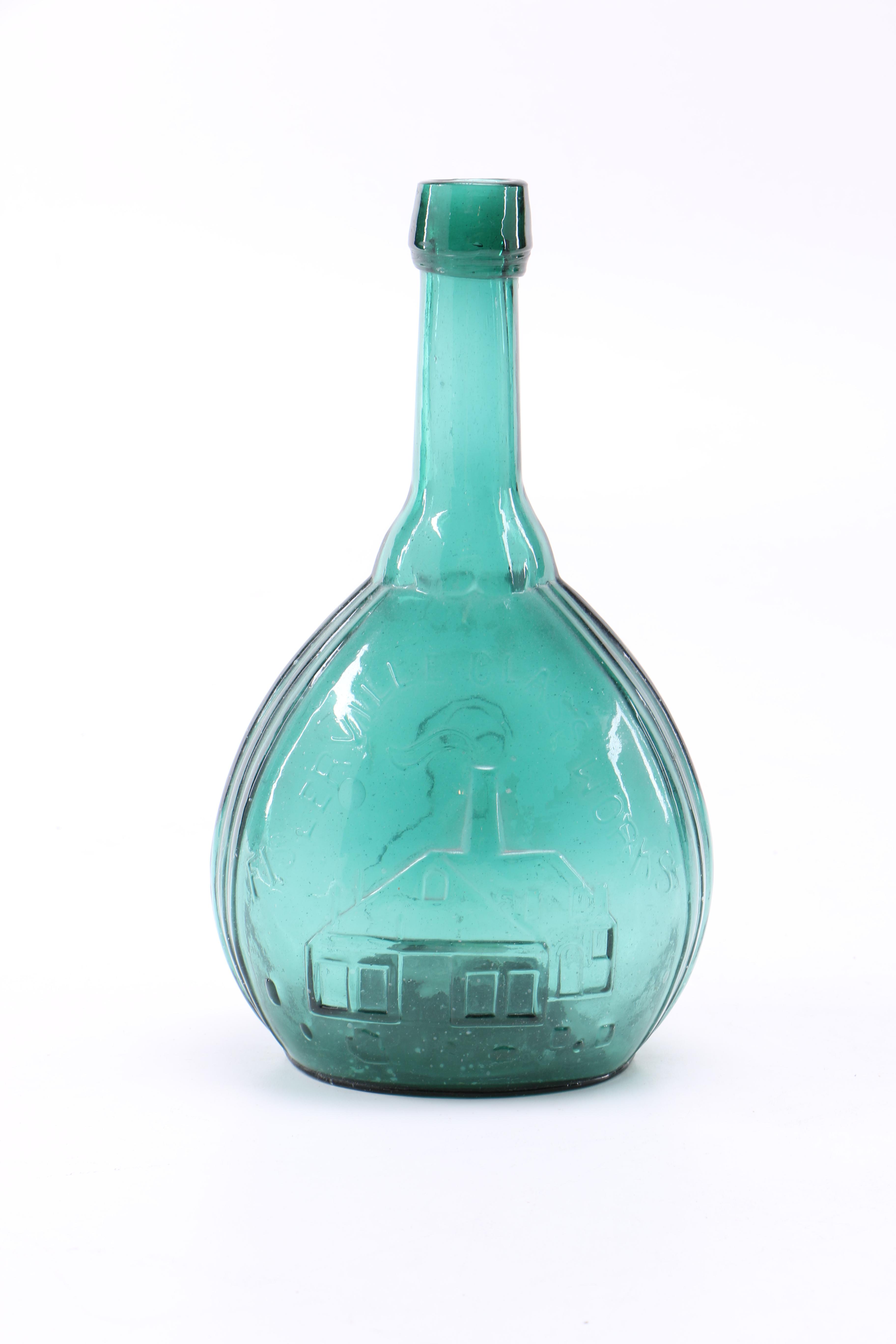 Vintage Jenny Lind Fislerville Glass Works and Empire Glassworks Flasks