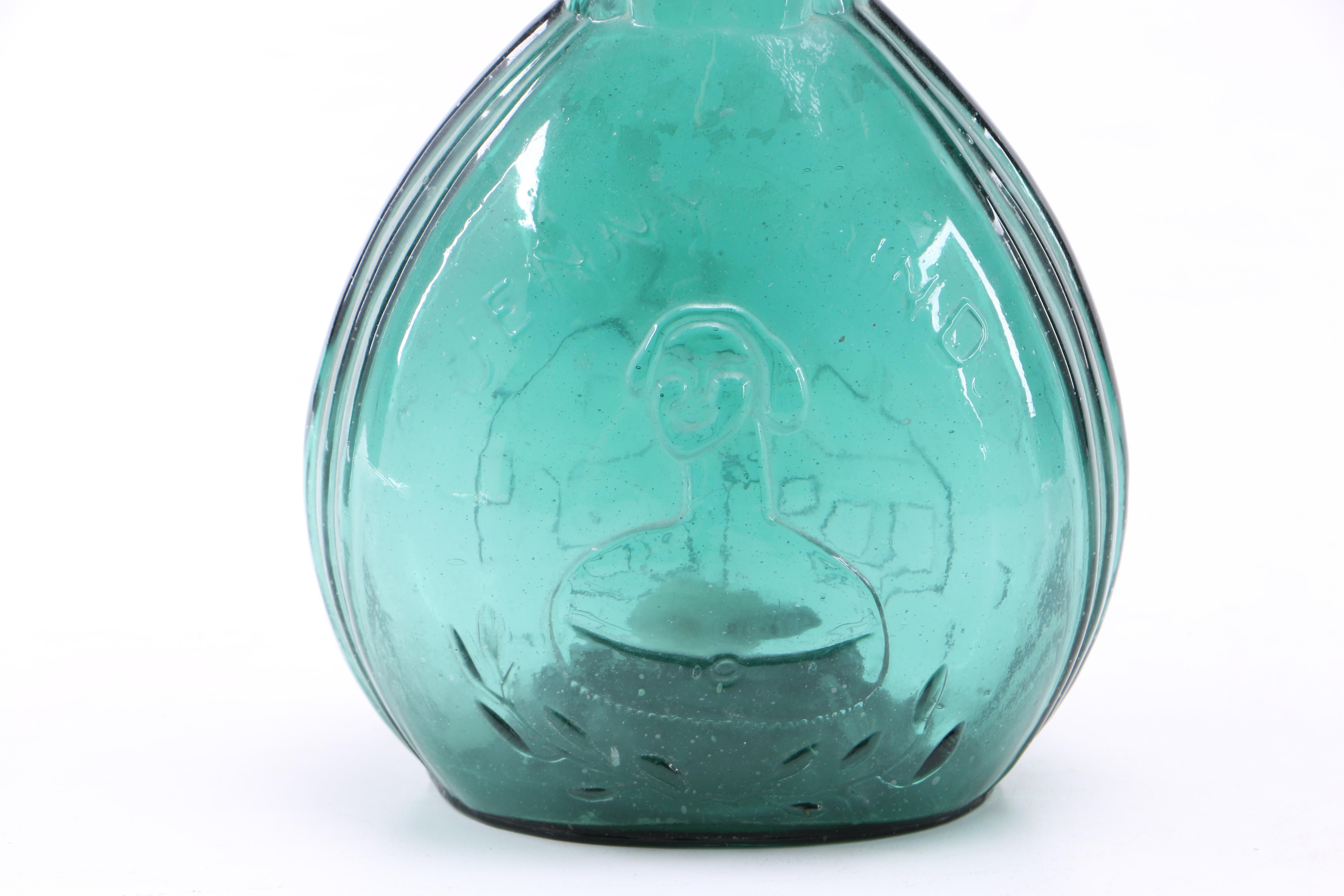 Vintage Jenny Lind Fislerville Glass Works and Empire Glassworks Flasks