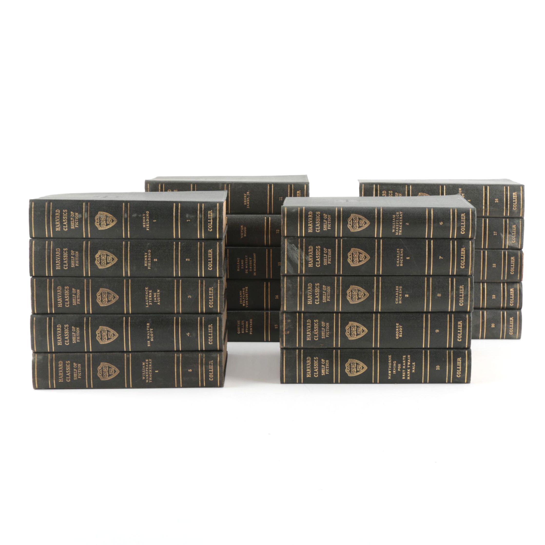 20 Volume Set of Harvard Classics "Shelf of Fiction"