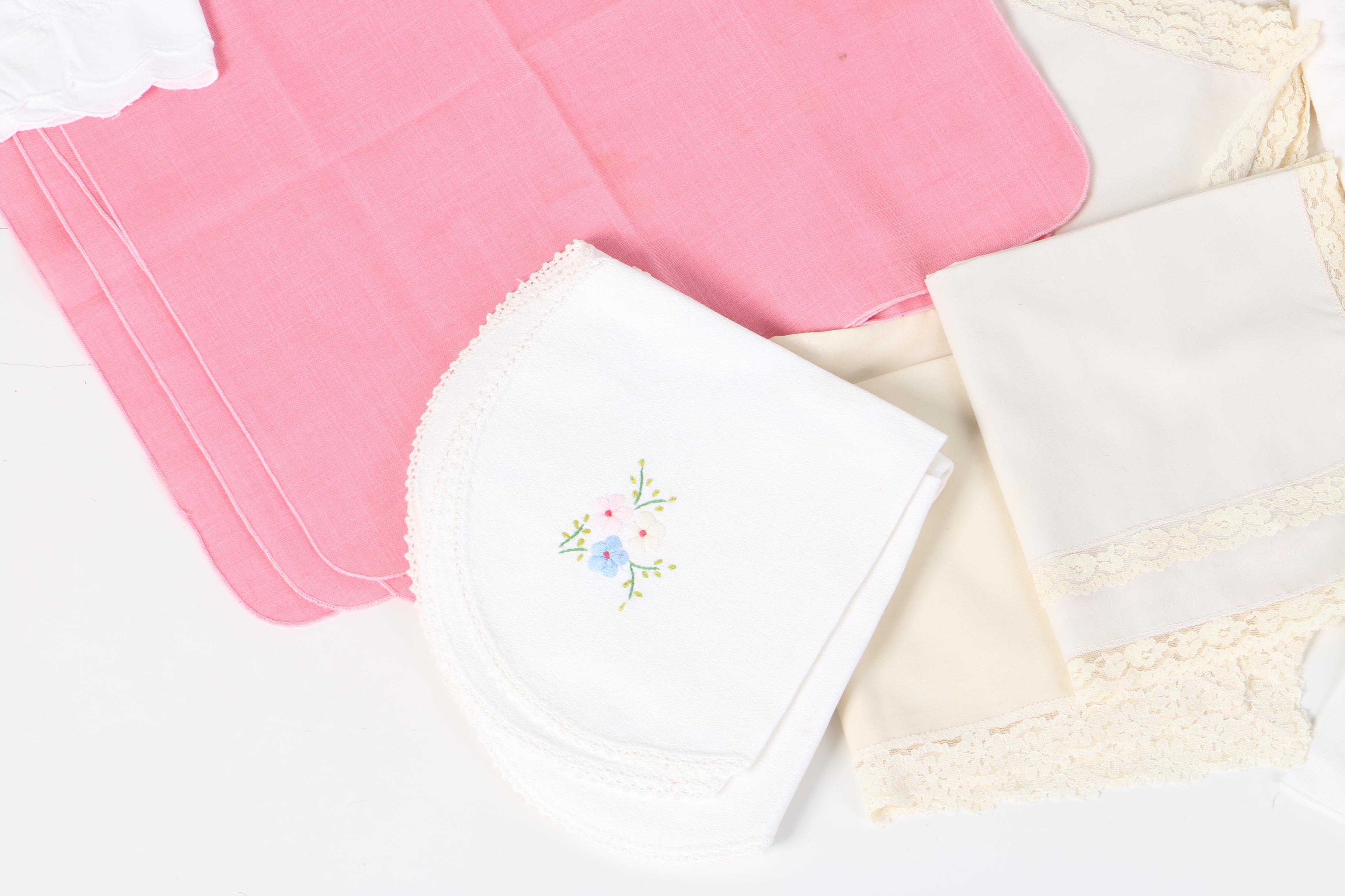 Vintage Linens Including Lace and Embroidery