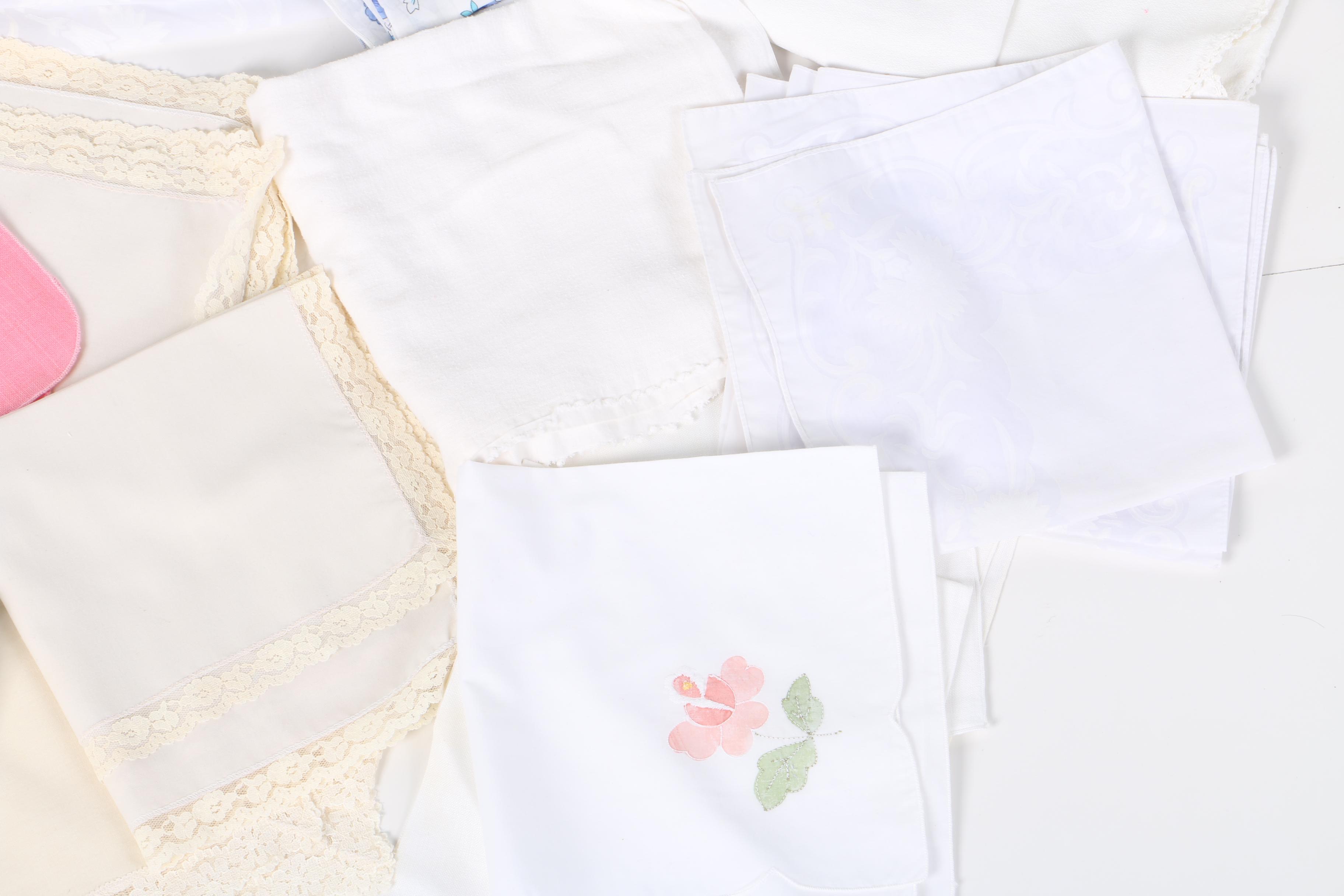 Vintage Linens Including Lace and Embroidery