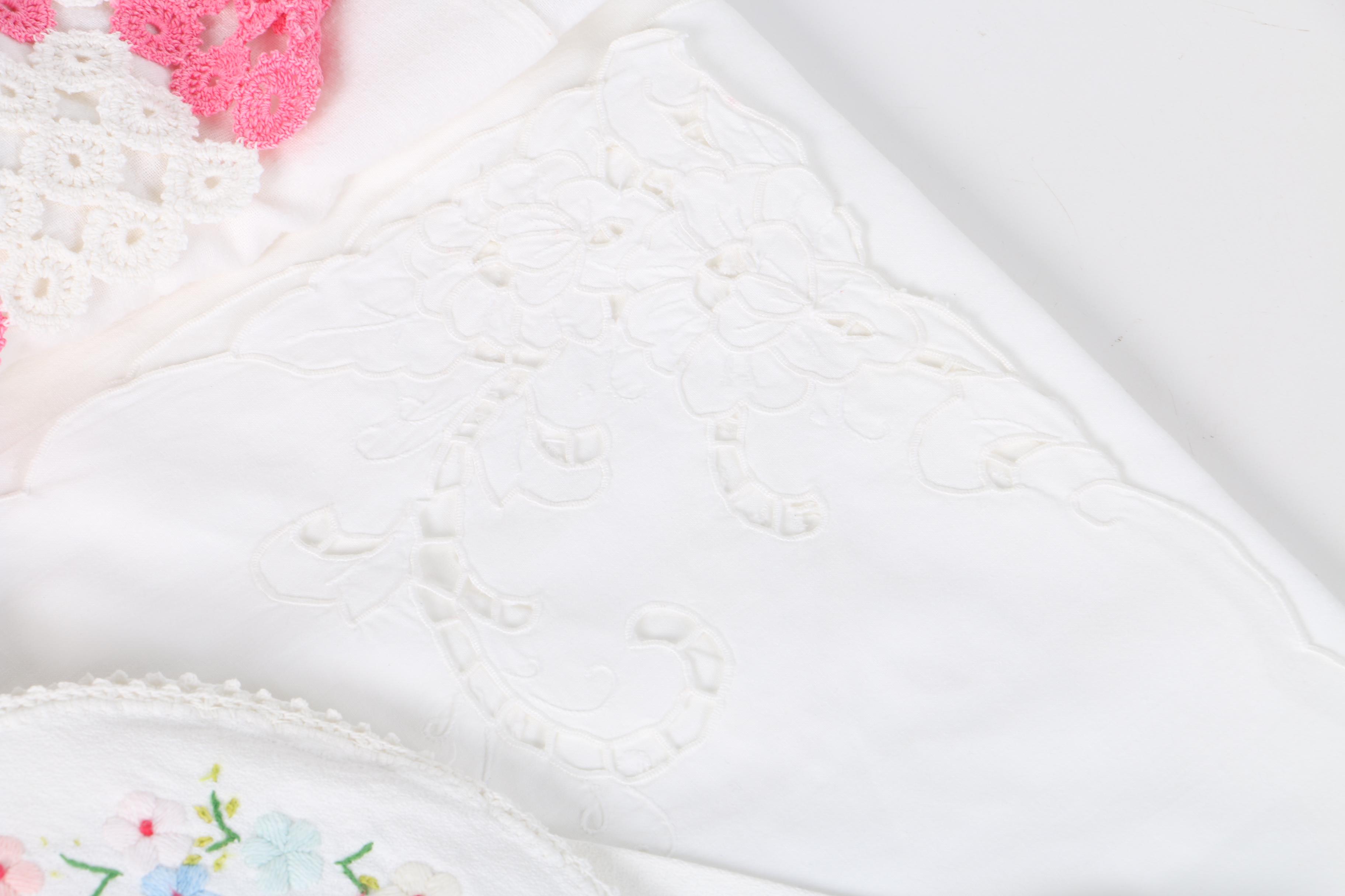 Vintage Linens Including Lace and Embroidery