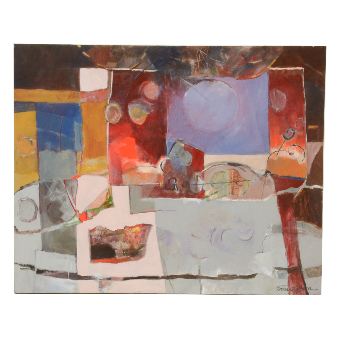 Fran Watson Original Large-Scale Acrylic on Canvas "Interior with a View"