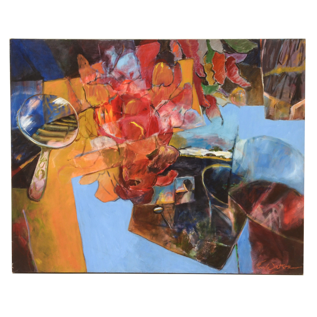 Fran Watson Acrylic on Canvas "Some Grass Lies Pink"