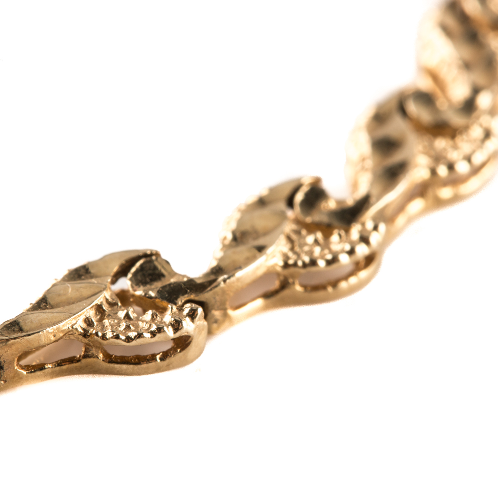 14K Yellow Gold Scrolled Bracelet