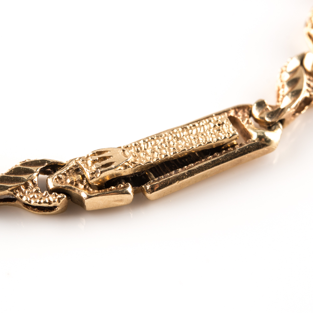 14K Yellow Gold Scrolled Bracelet