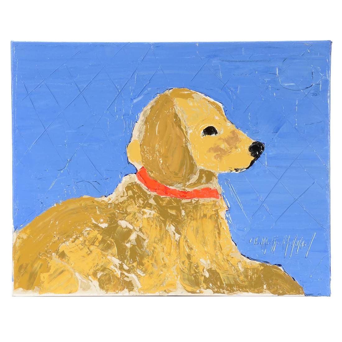 Gayle Gillette Hummel Original Acrylic Dog Portrait on Canvas
