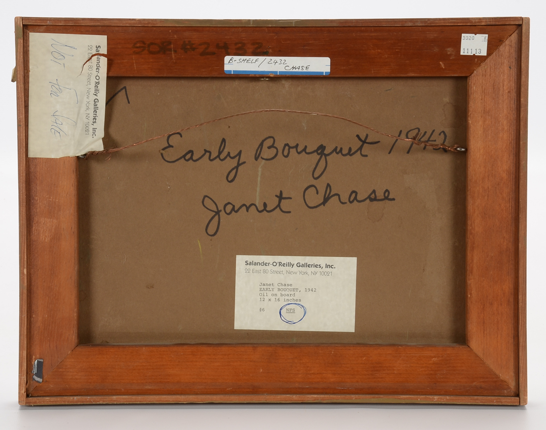 Janet Chase Original 1942 Oil on Canvas Board "Early Bouquet"