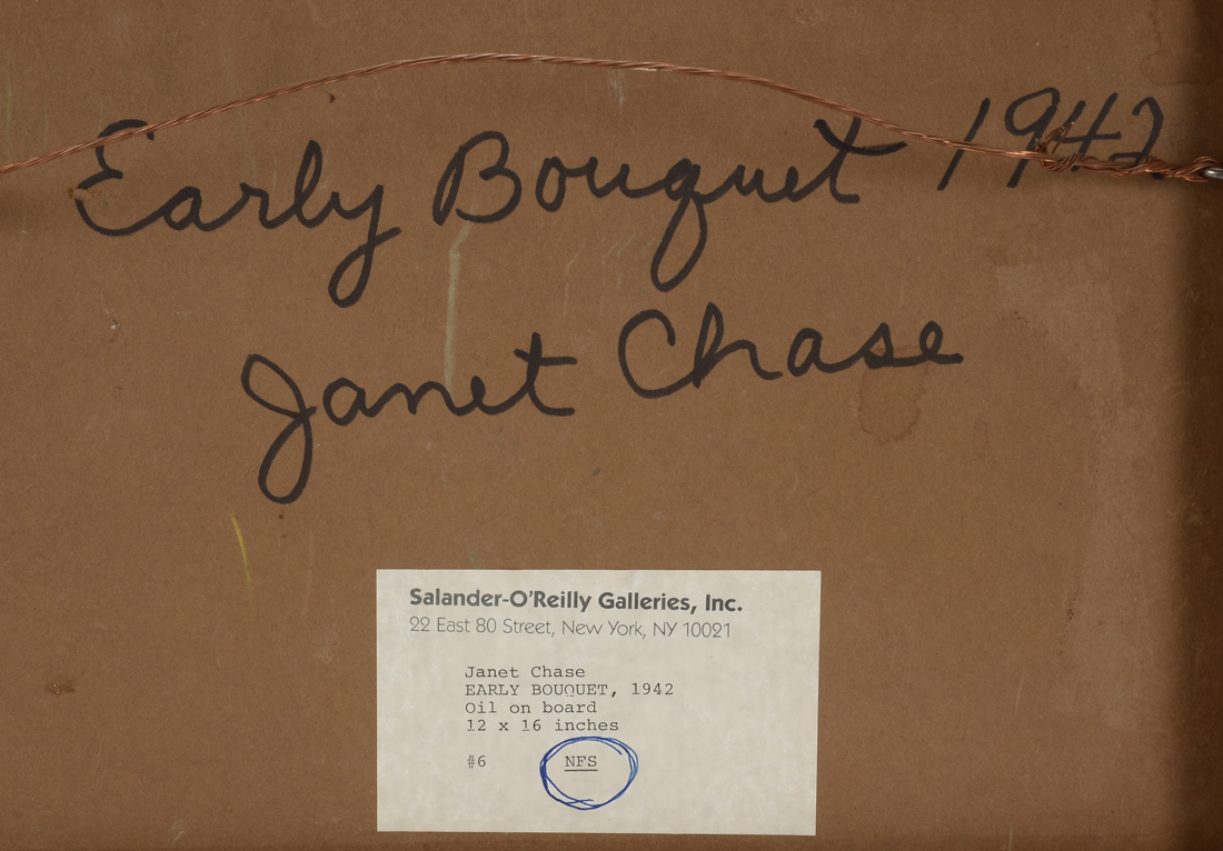 Janet Chase Original 1942 Oil on Canvas Board "Early Bouquet"