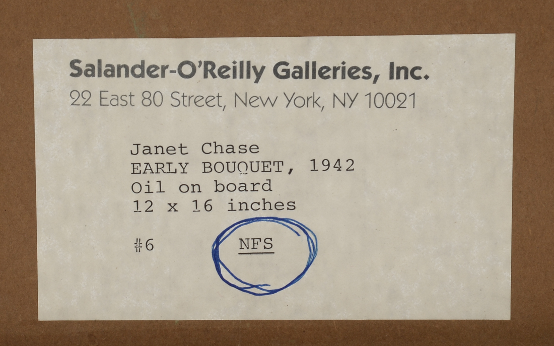 Janet Chase Original 1942 Oil on Canvas Board "Early Bouquet"