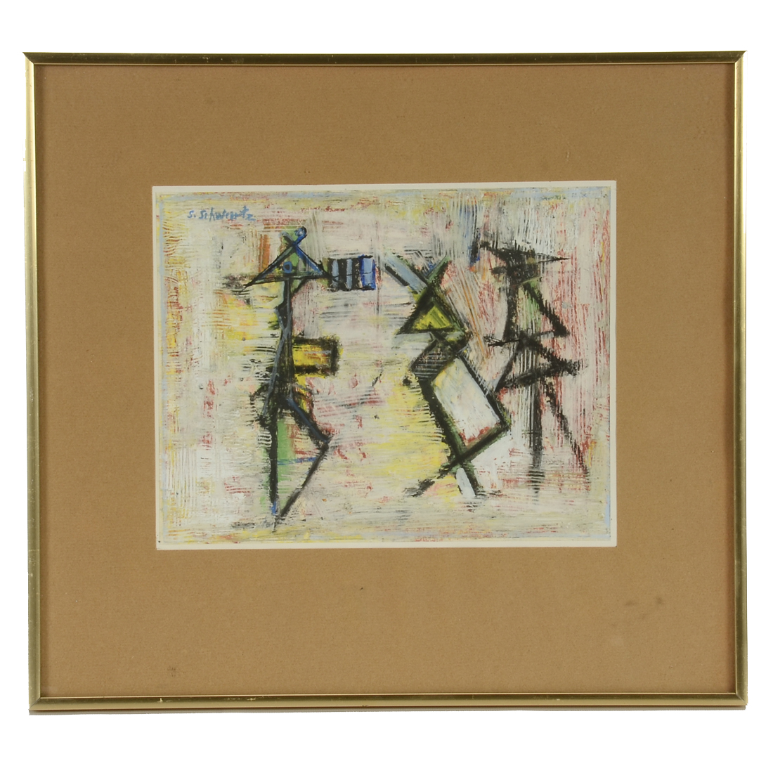 Sarah Schwartz Original Acrylic & Oil Stick Painting on Paper