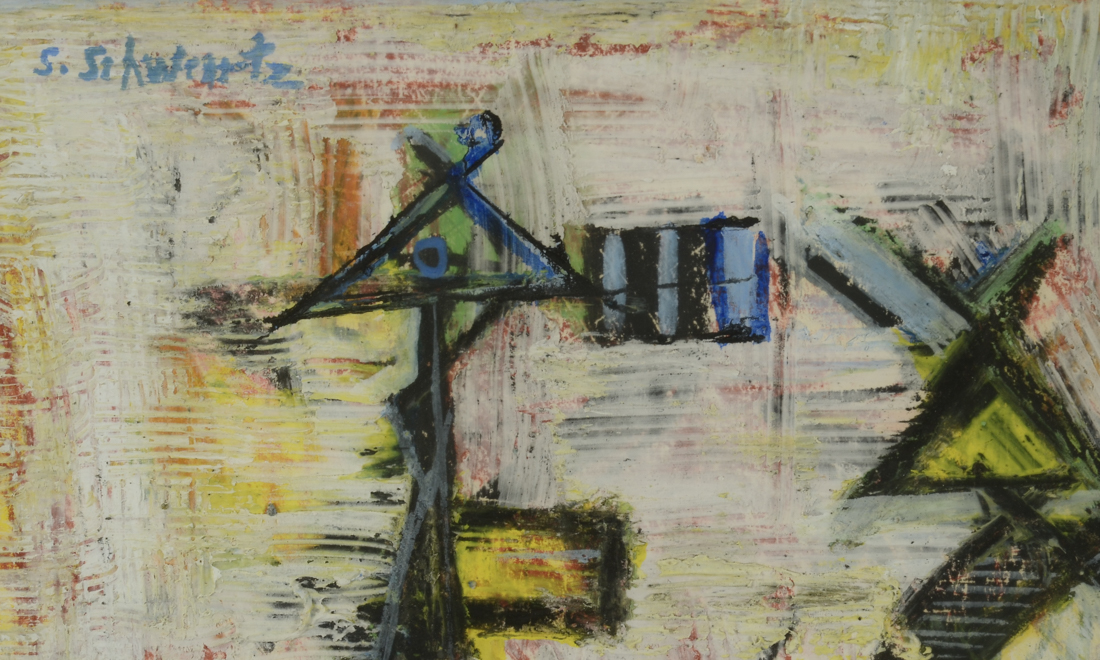 Sarah Schwartz Original Acrylic & Oil Stick Painting on Paper