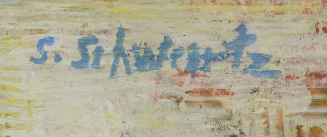 Sarah Schwartz Original Acrylic & Oil Stick Painting on Paper