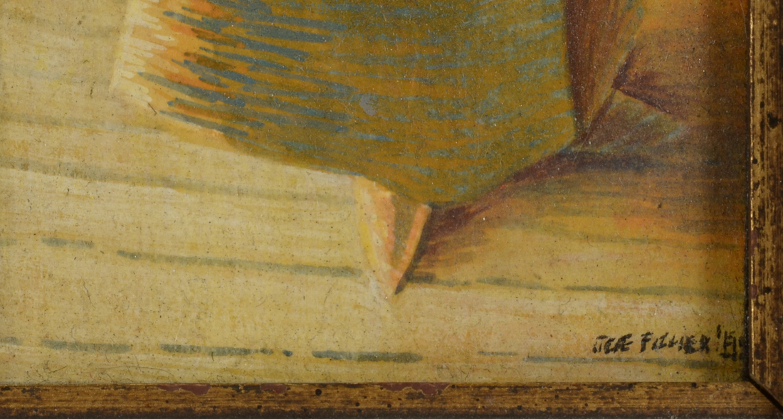 Original 1985 Surrealist Gouache on Panel